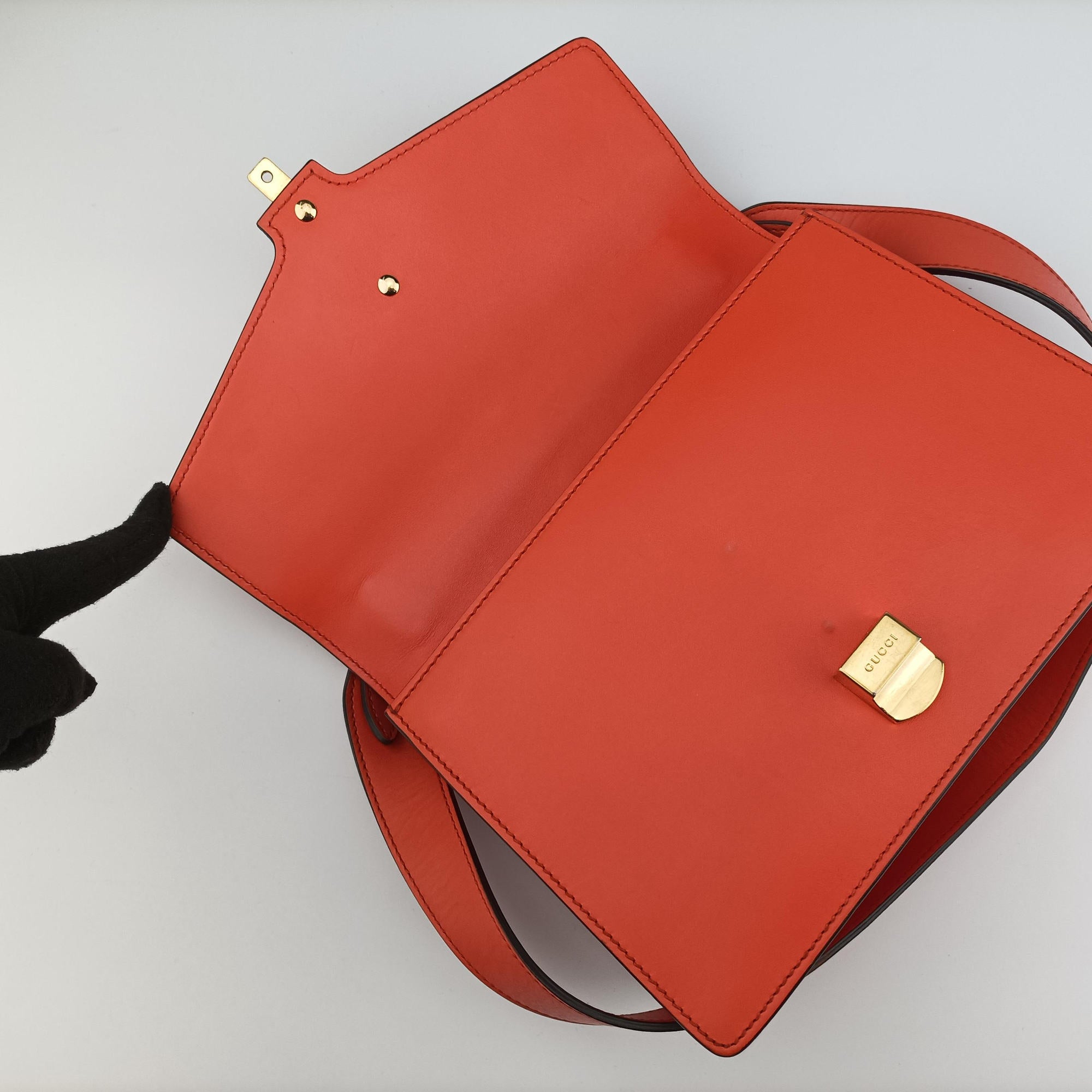 Sylvie Orange x Red x Black Leather 421882 C022242355シルヴィ オレンジ×レッド×ブラック レザー 421882 C022242355