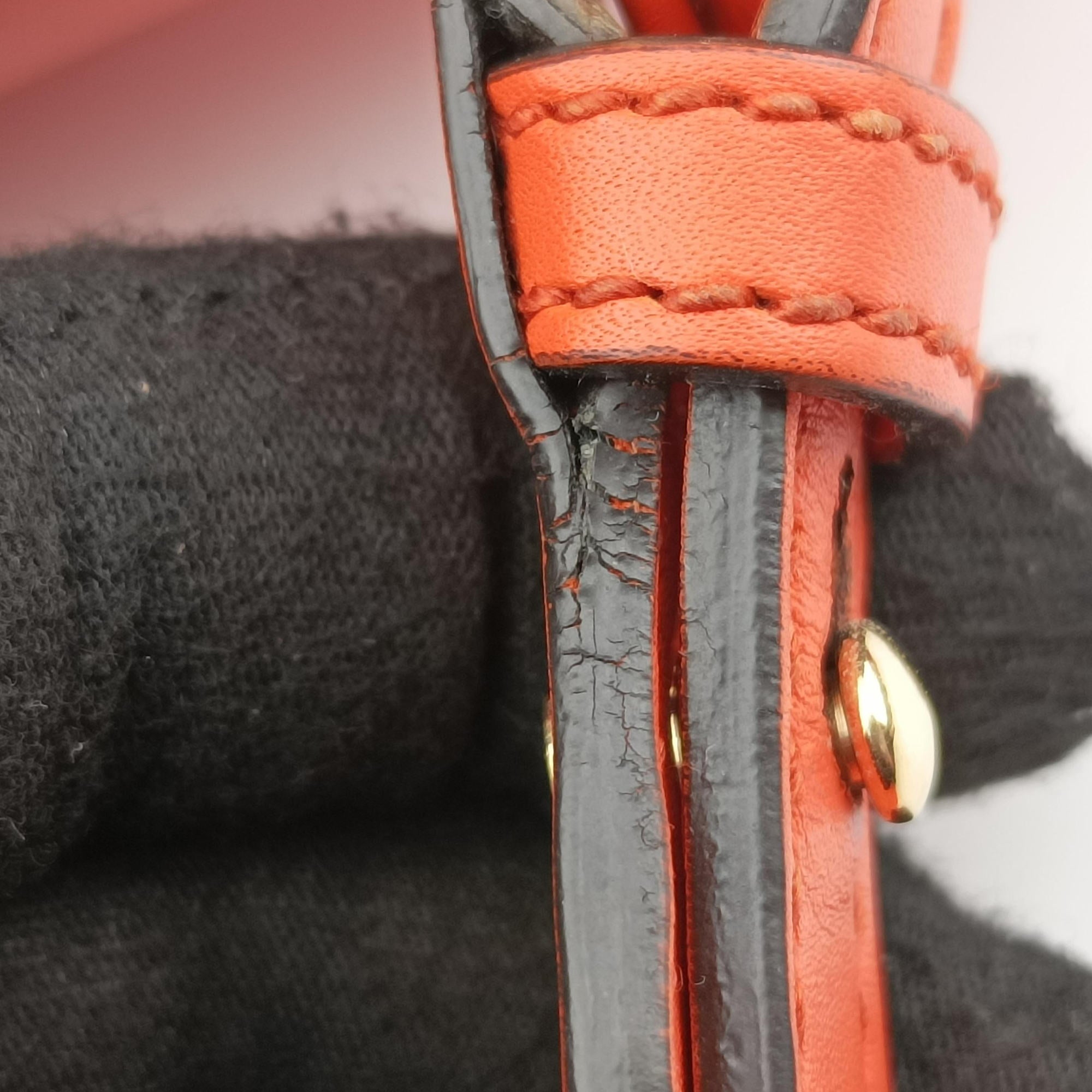 Sylvie Orange x Red x Black Leather 421882 C022242355シルヴィ オレンジ×レッド×ブラック レザー 421882 C022242355