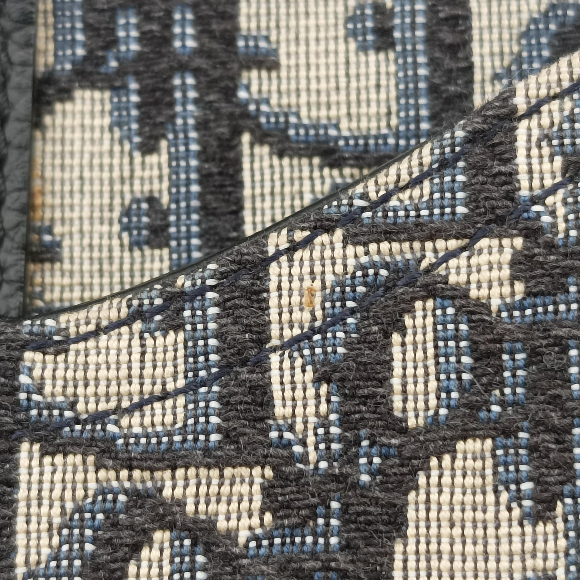 saddle Gray×Navy×Black Jacquard×Leather 13-BO-0222サドル グレー×ネイビー×ブラック ジャガード×レザー 13-BO-0222