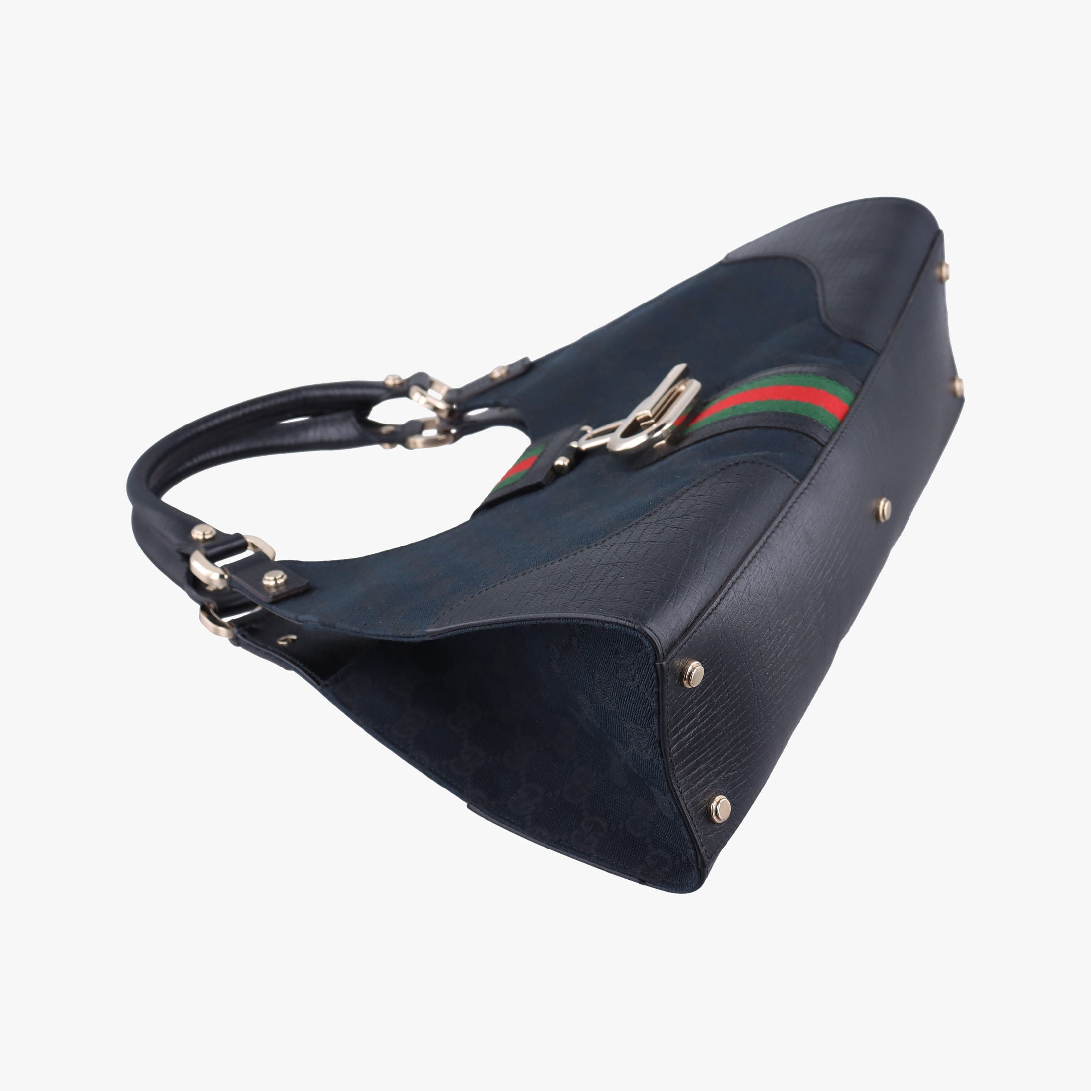 Junco Sherry Line Black x Red x Green canvas×leather 130995 ジュンコ シェリー ライン ブラック×レッド×グリーン キャンバス×レザー 130995