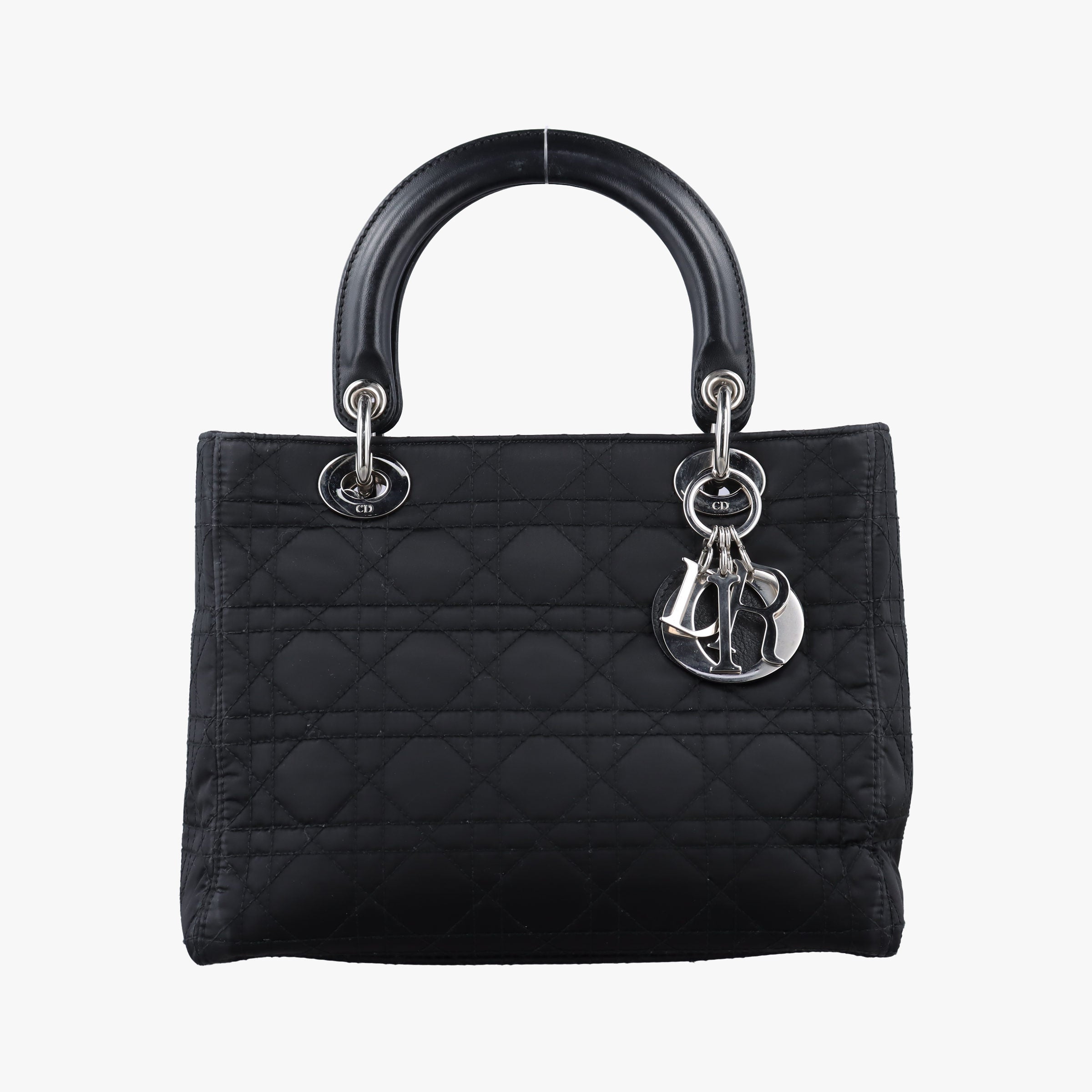 Lady Dior Black Nylon×lambskin 06-RU-1007レディディオール ブラック ナイロン×ラムスキン 06-RU-1007