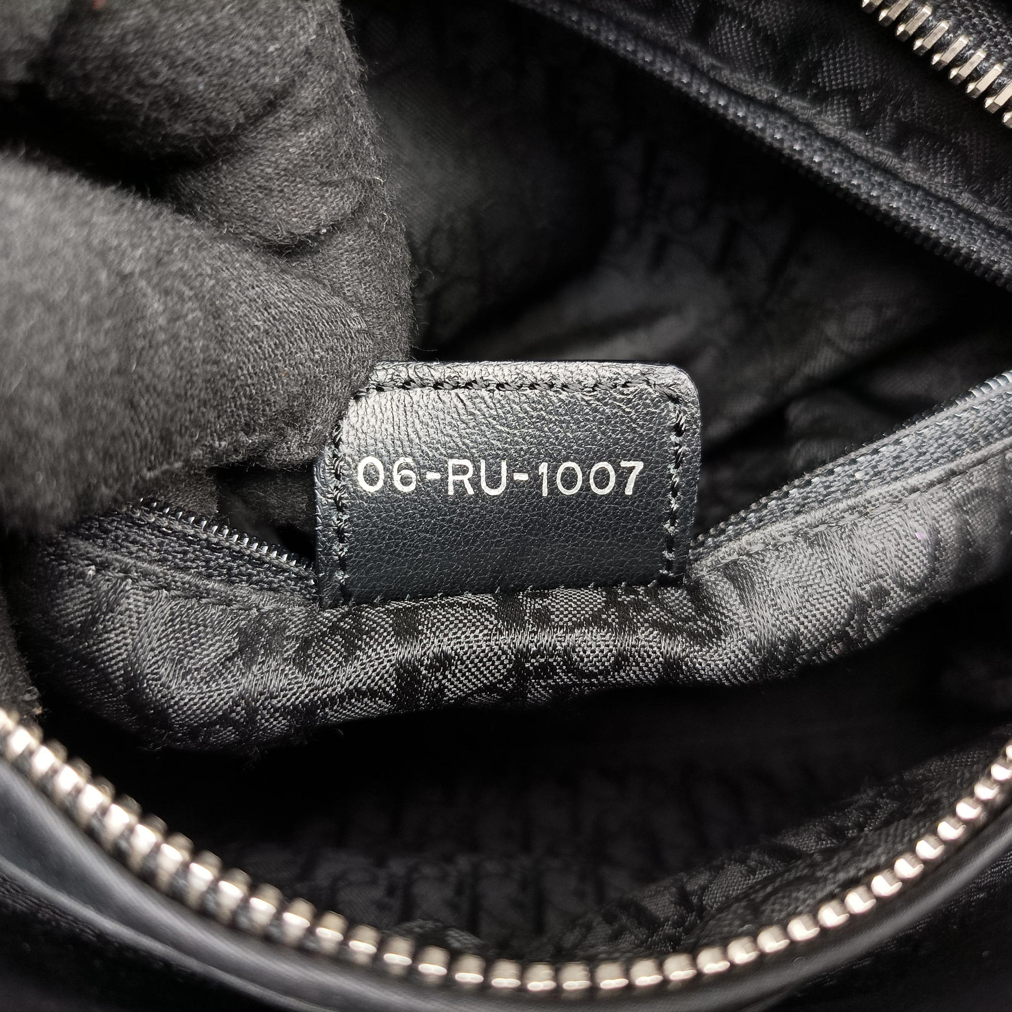 Lady Dior Black Nylon×lambskin 06-RU-1007レディディオール ブラック ナイロン×ラムスキン 06-RU-1007