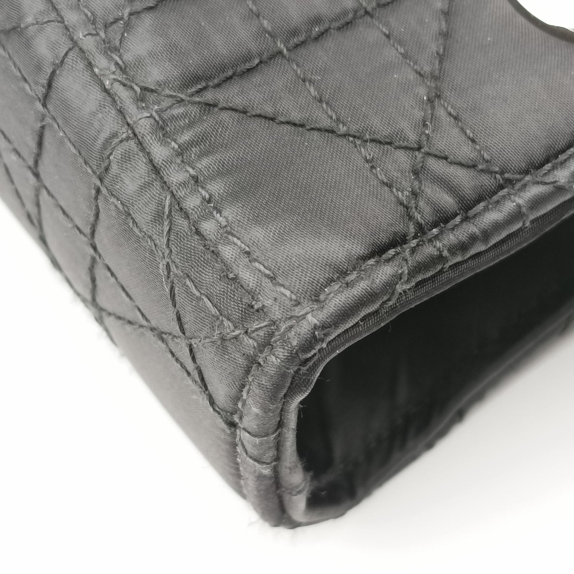 Lady Dior Black Nylon×lambskin 06-RU-1007レディディオール ブラック ナイロン×ラムスキン 06-RU-1007