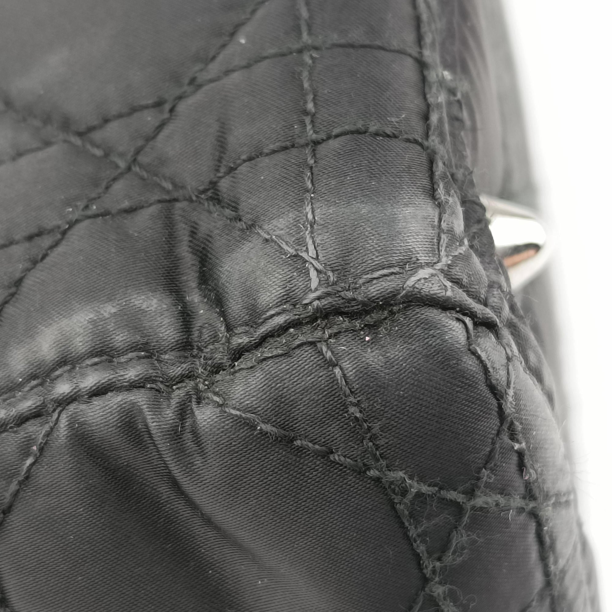 Lady Dior Black Nylon×lambskin 06-RU-1007レディディオール ブラック ナイロン×ラムスキン 06-RU-1007