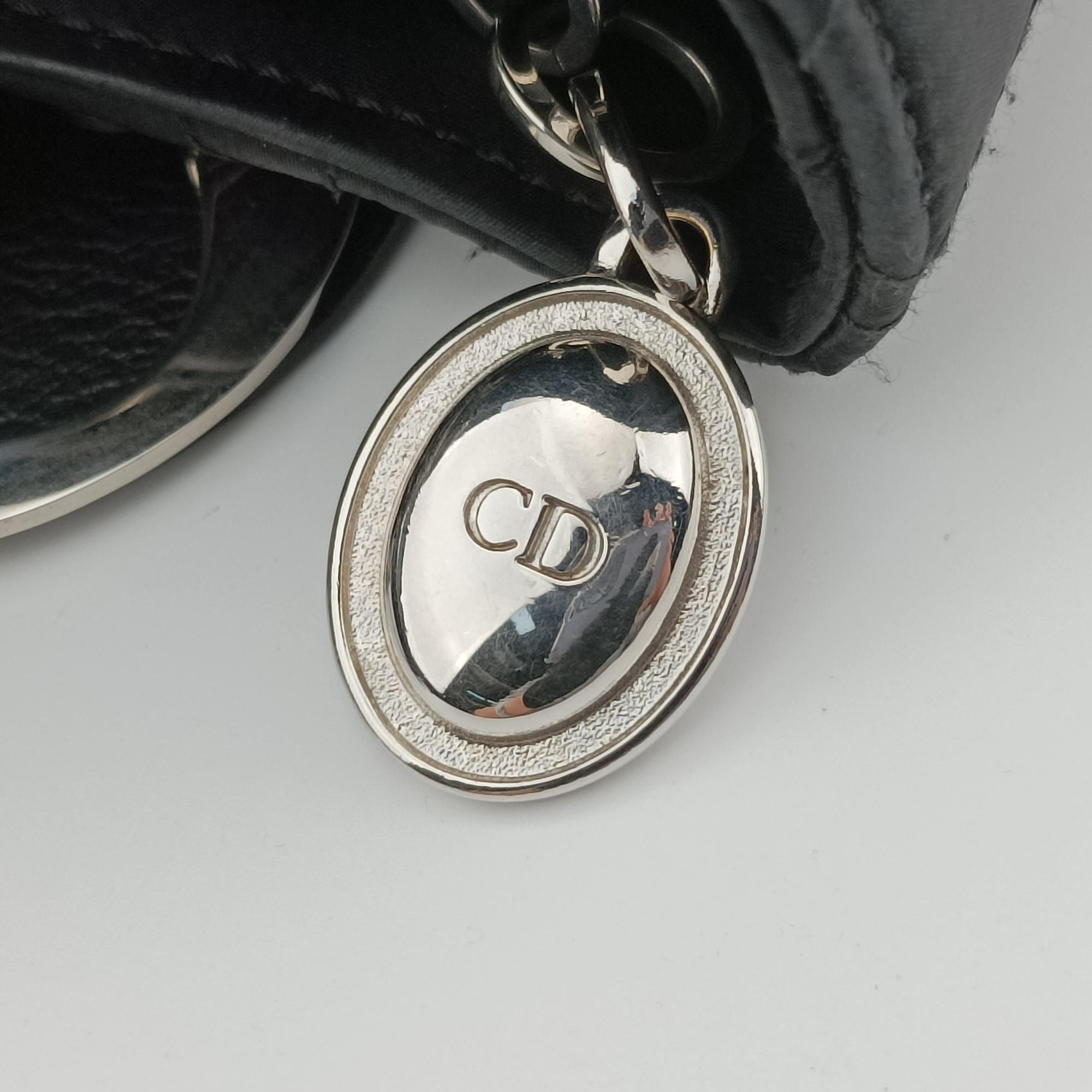 Lady Dior Black Nylon×lambskin 06-RU-1007レディディオール ブラック ナイロン×ラムスキン 06-RU-1007