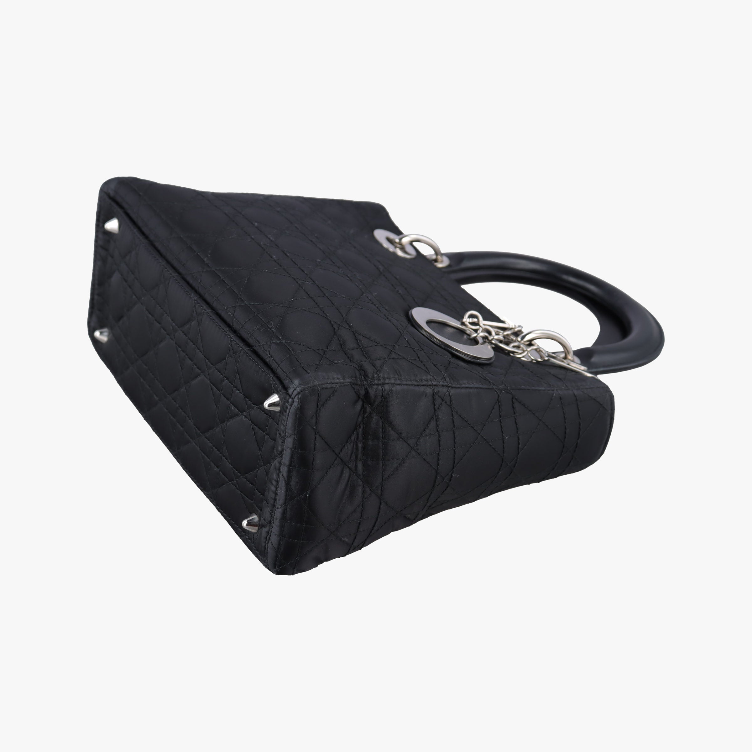 Lady Dior Black Nylon×lambskin 06-RU-1007レディディオール ブラック ナイロン×ラムスキン 06-RU-1007