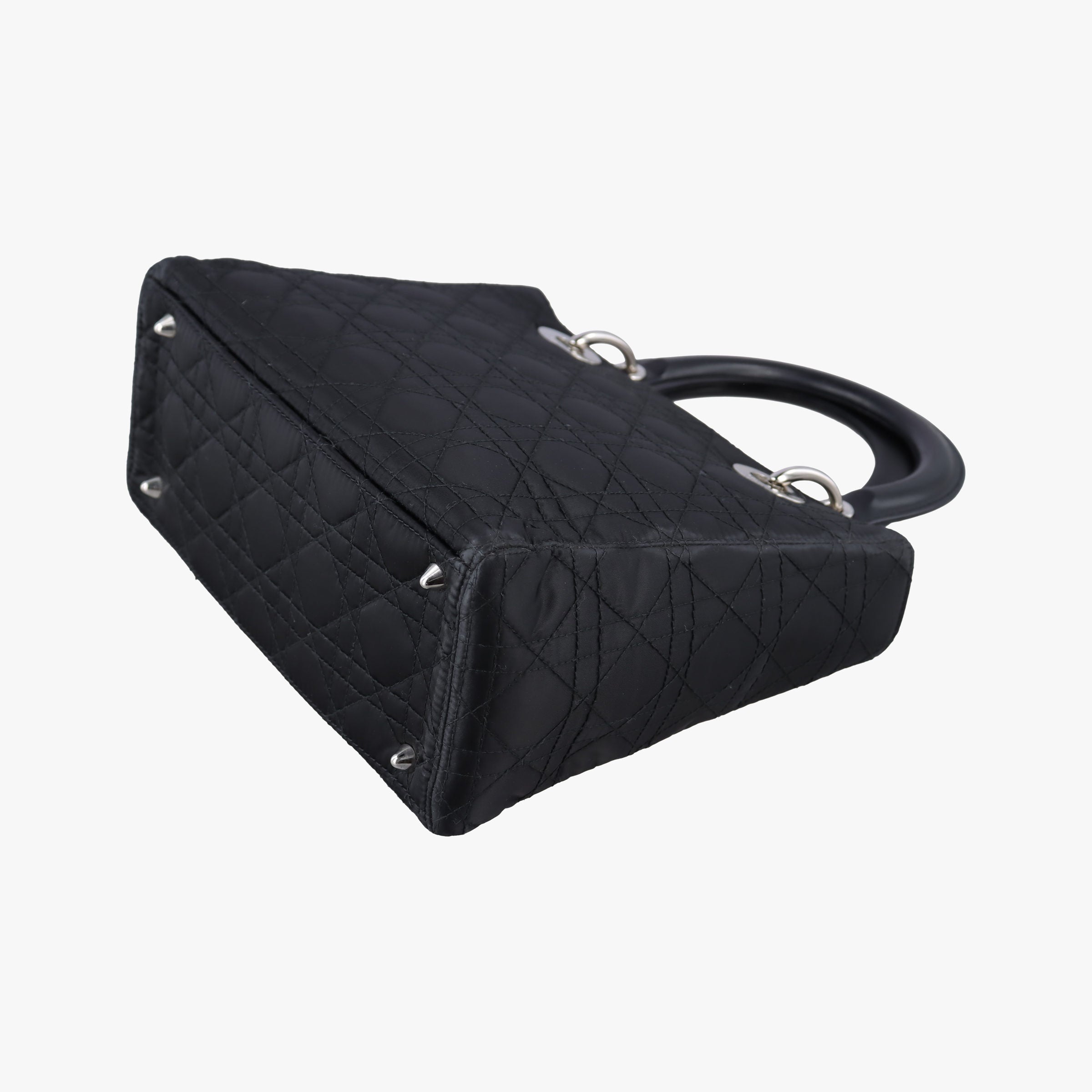 Lady Dior Black Nylon×lambskin 06-RU-1007レディディオール ブラック ナイロン×ラムスキン 06-RU-1007