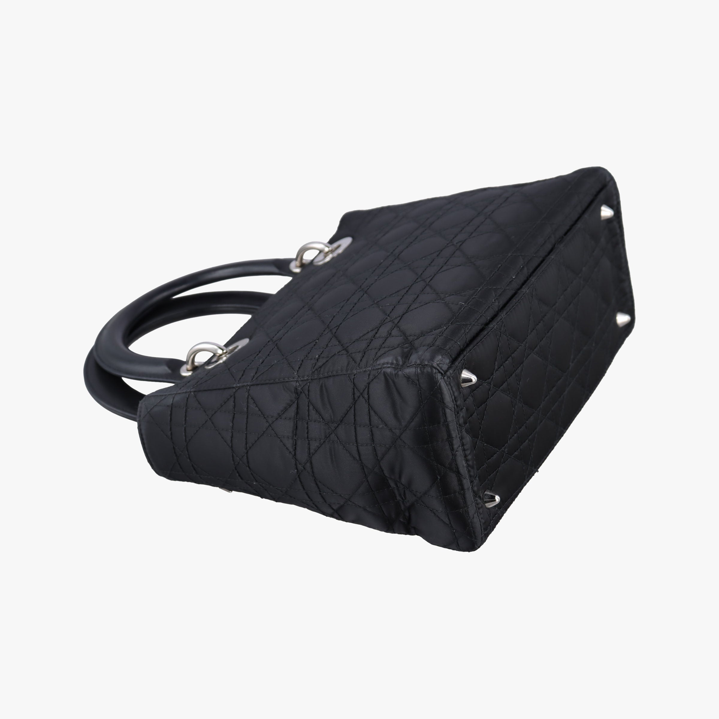 Lady Dior Black Nylon×lambskin 06-RU-1007レディディオール ブラック ナイロン×ラムスキン 06-RU-1007