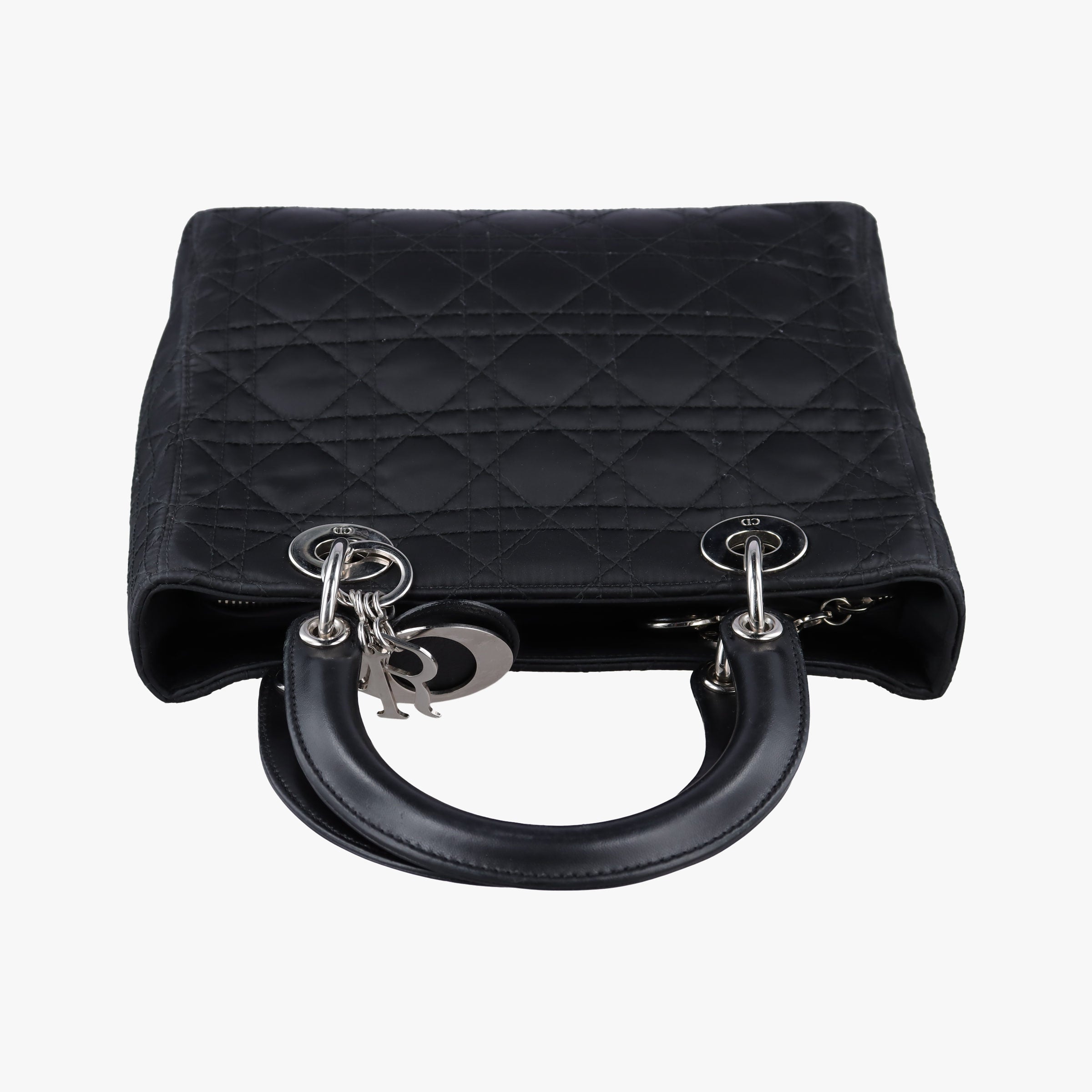 Lady Dior Black Nylon×lambskin 06-RU-1007レディディオール ブラック ナイロン×ラムスキン 06-RU-1007