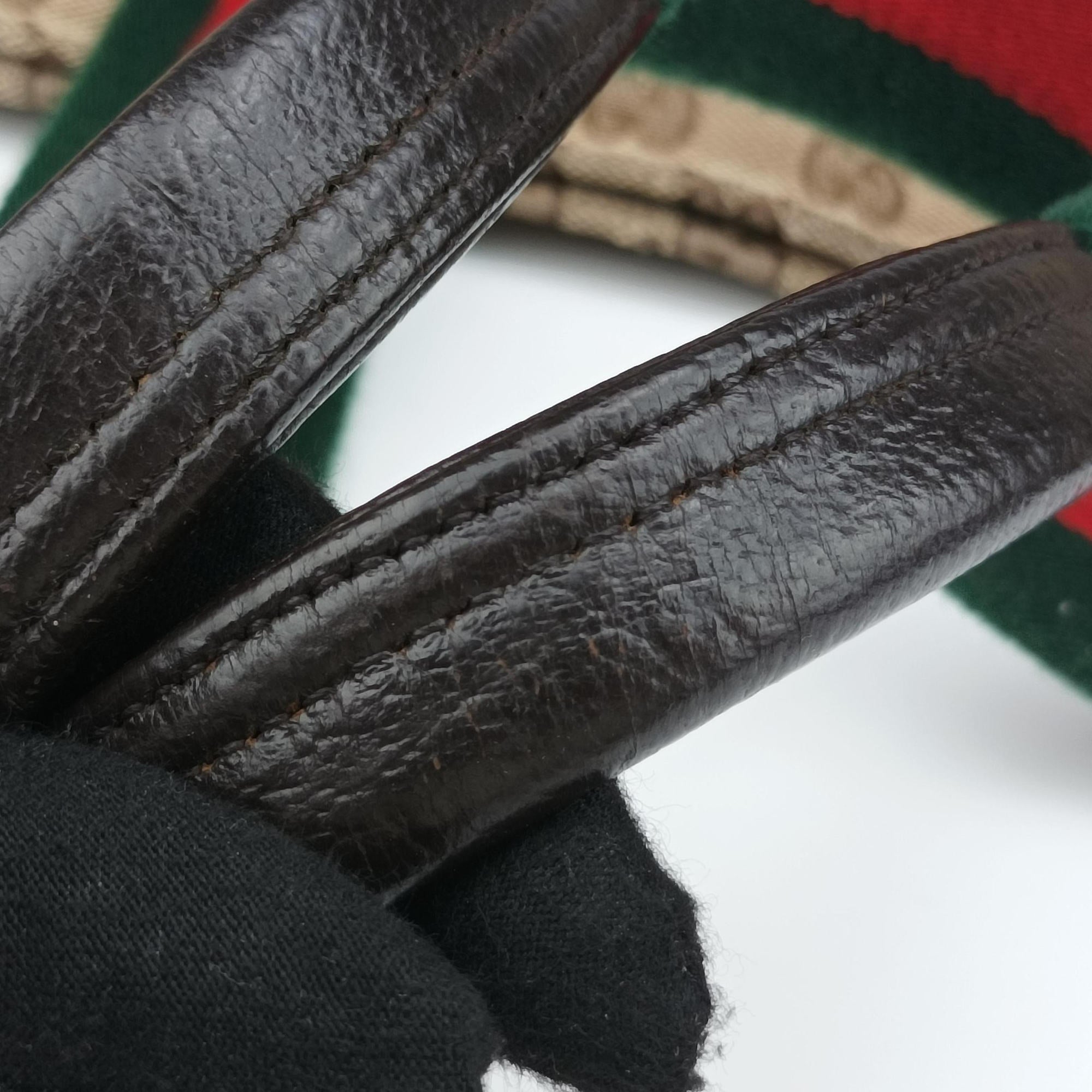 GG Supreme Sherry Line Beige x Red x Green Canvas×Leather 155524 B012712285GGスプリーム シェリーライン ベージュ×レッド×グリーン キャンバス×レザー 155524 B012712285