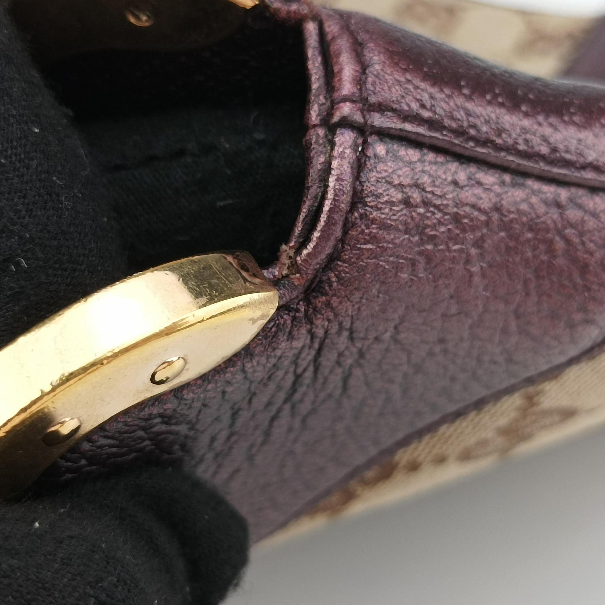 Tom Ford Bamboo Chain Beige × Metallic Purple GG canvas×leather 135962 トムフォード バンブーチェーン ベージュ×メタリックパープル GG キャンバス×レザー 135962