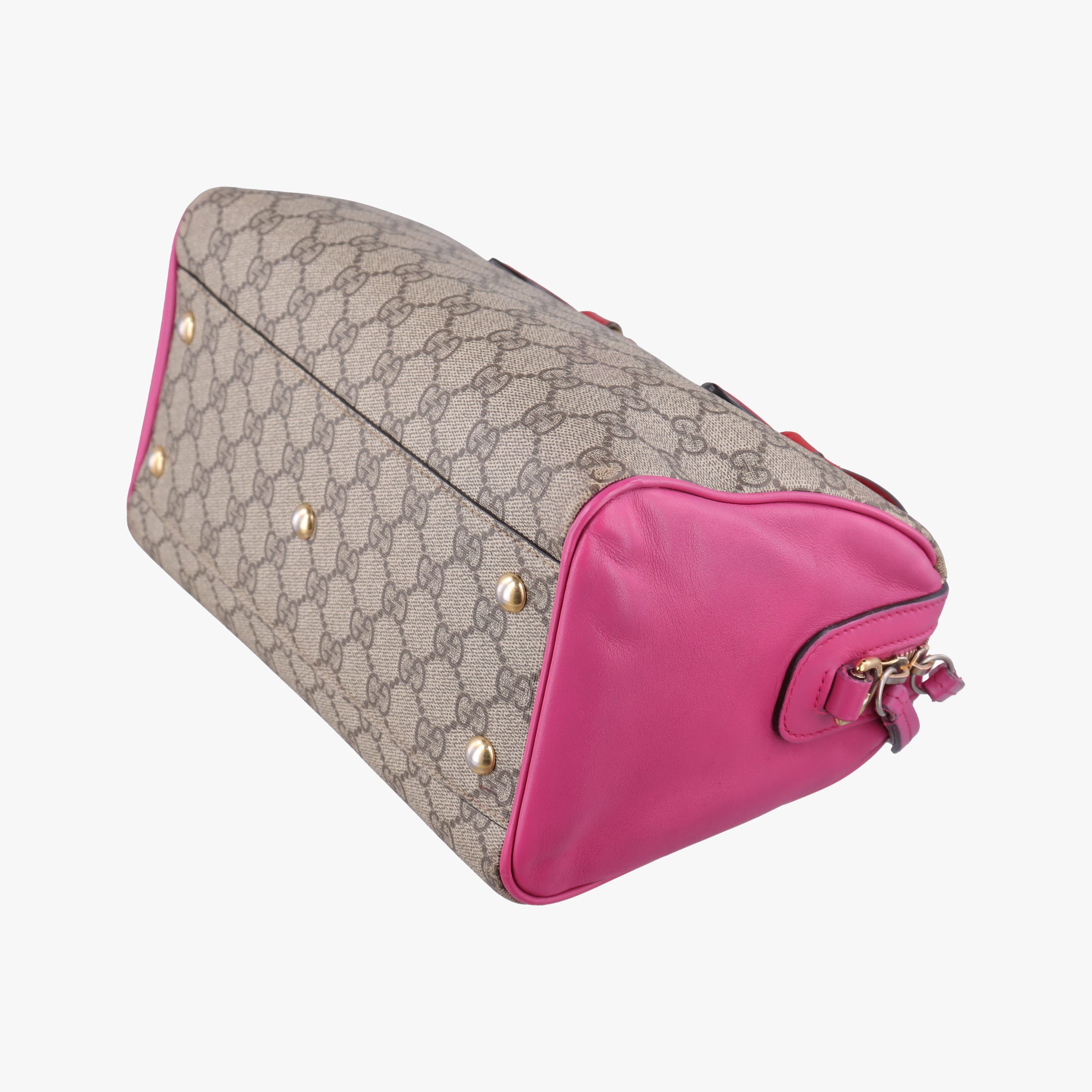GG SUPREME beige×red×pink PVC coated canvas×leather 409529 G019060864GGスプリーム ベージュ×レッド×ピンク PVCコーティングキャンバス×レザー 409529 G019060864
