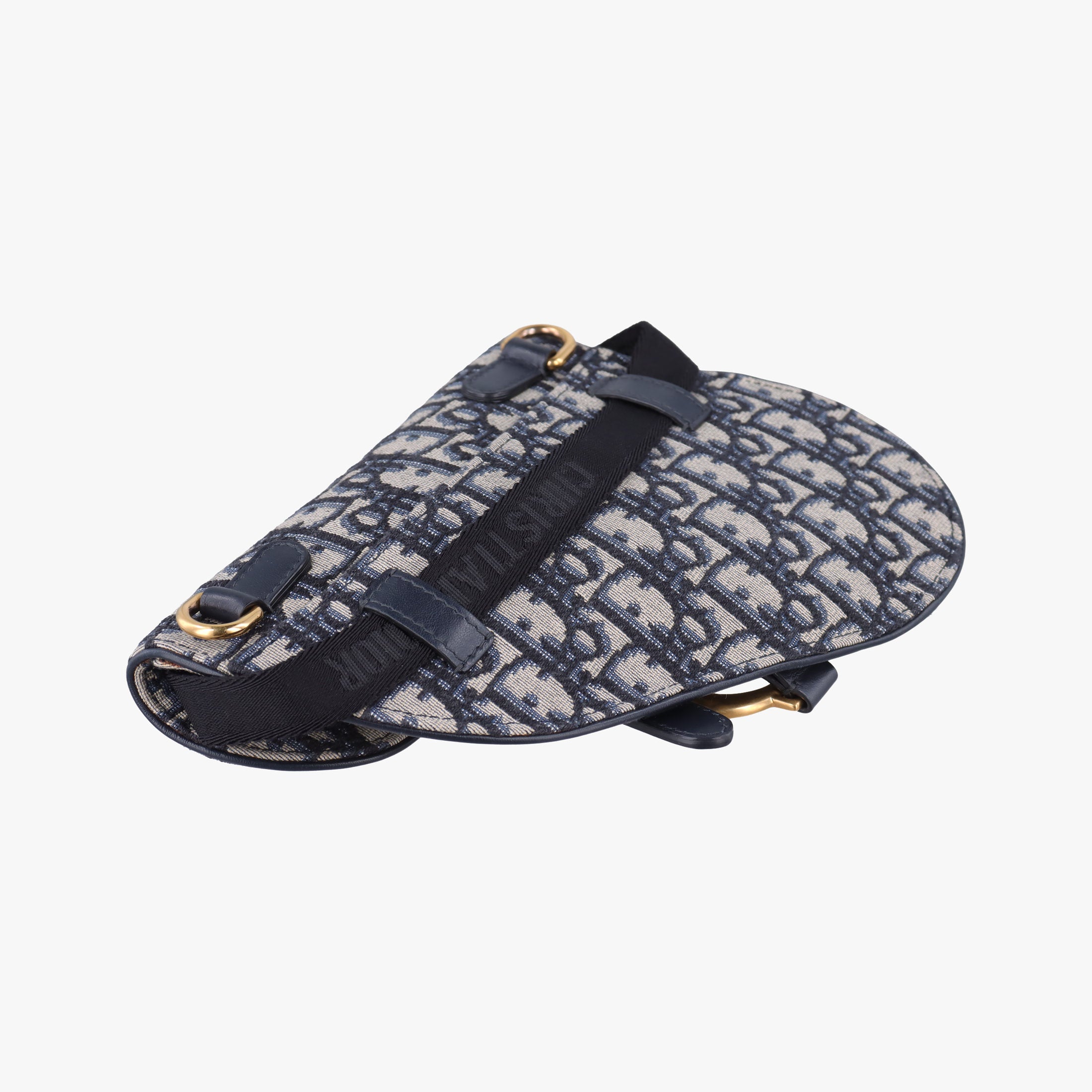 Saddle Navy Jacquard×Leather 50-MA-1119サドル ブルーブラック ジャガード×レザー 50-MA-1119