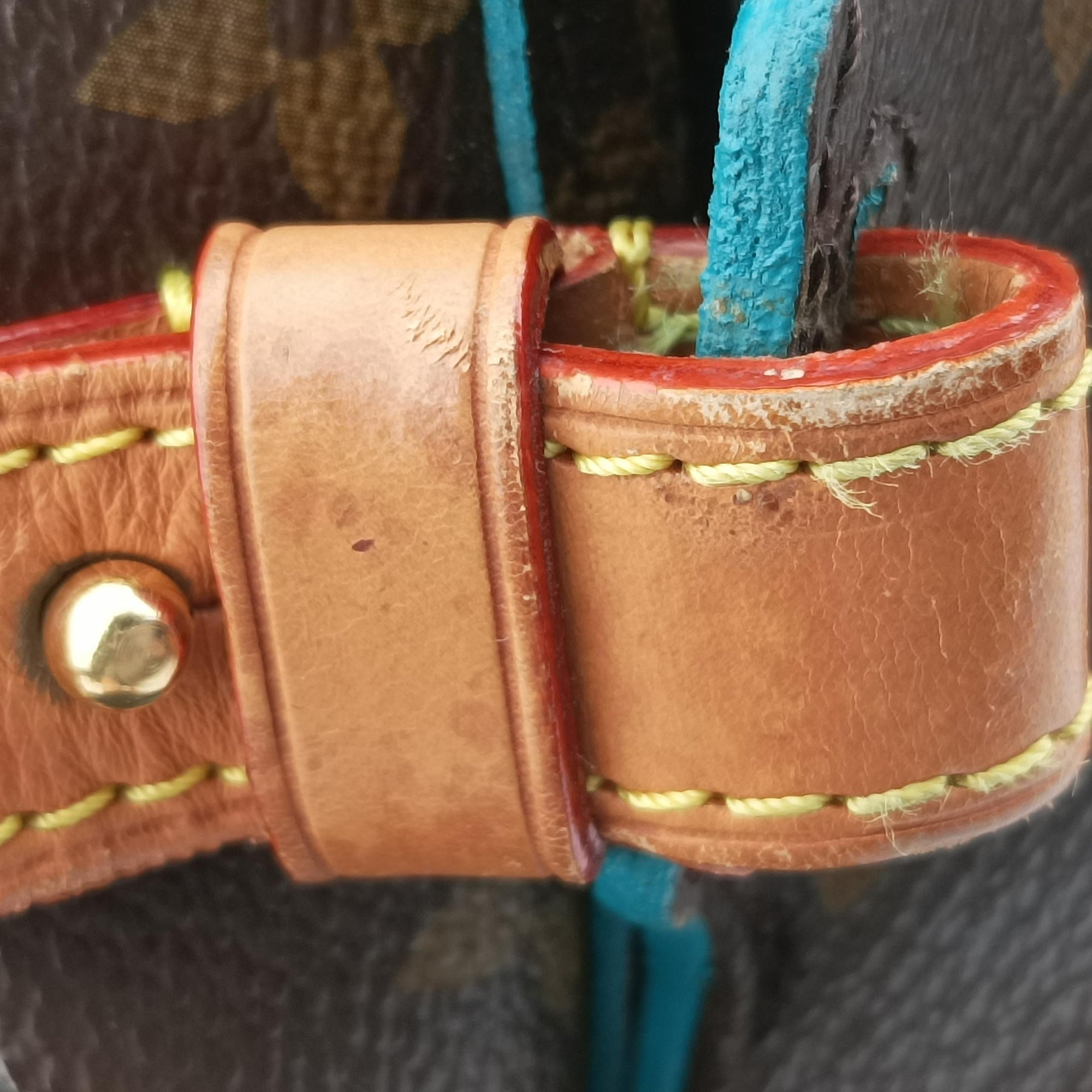 Flore Saumur 30 Brown×Turquoise Monogram Perfo M93998 TJ4111フローレ ソミュール30 モノグラム/ブラウン×テュルコワーズ モノグラム ペルフォ M93998 TJ4111