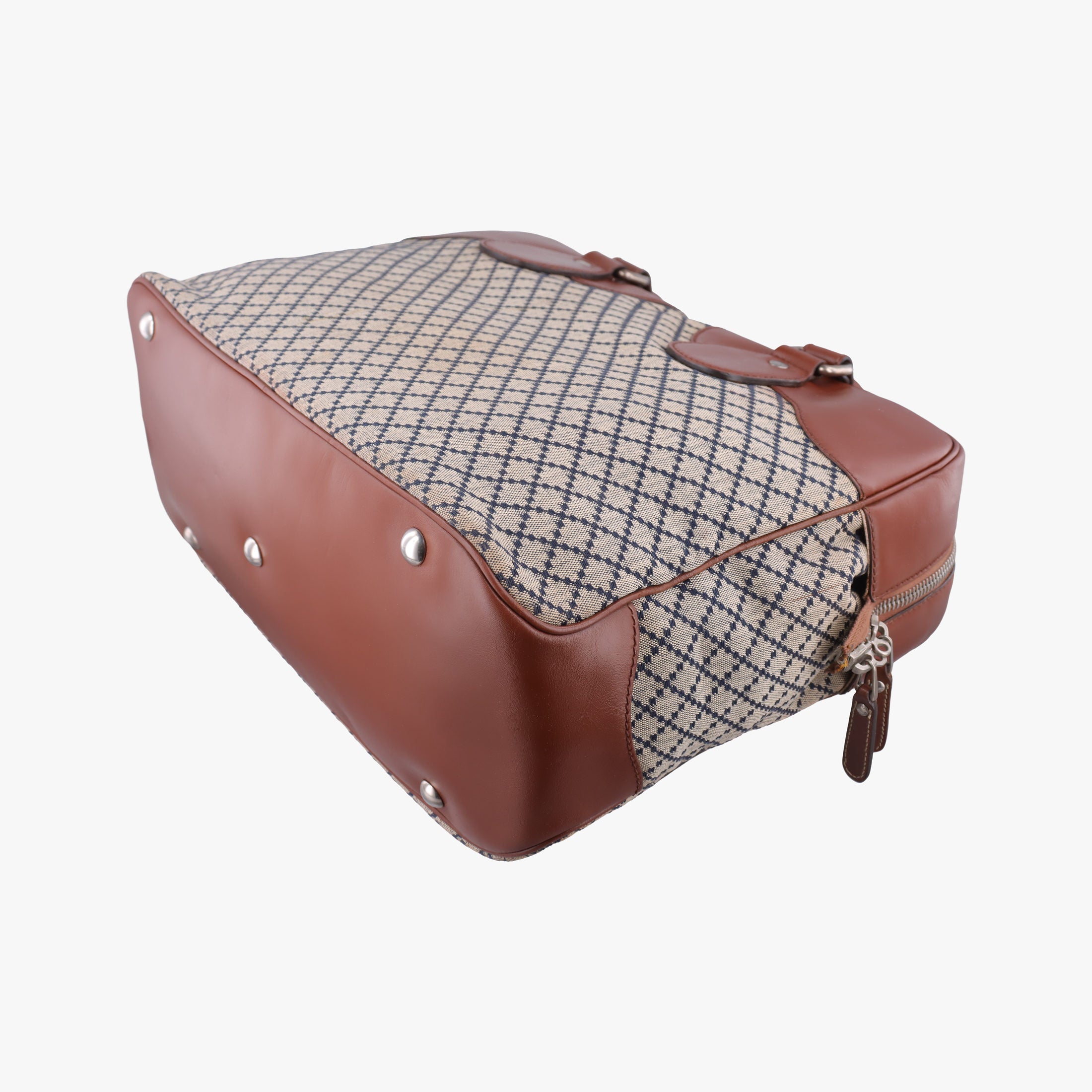 Diamante Brown × Beige Canvas × Leather 231838 E5835162ディアマンテ ブラウン x ベージュ キャンバス x レザー 231838 E5835162