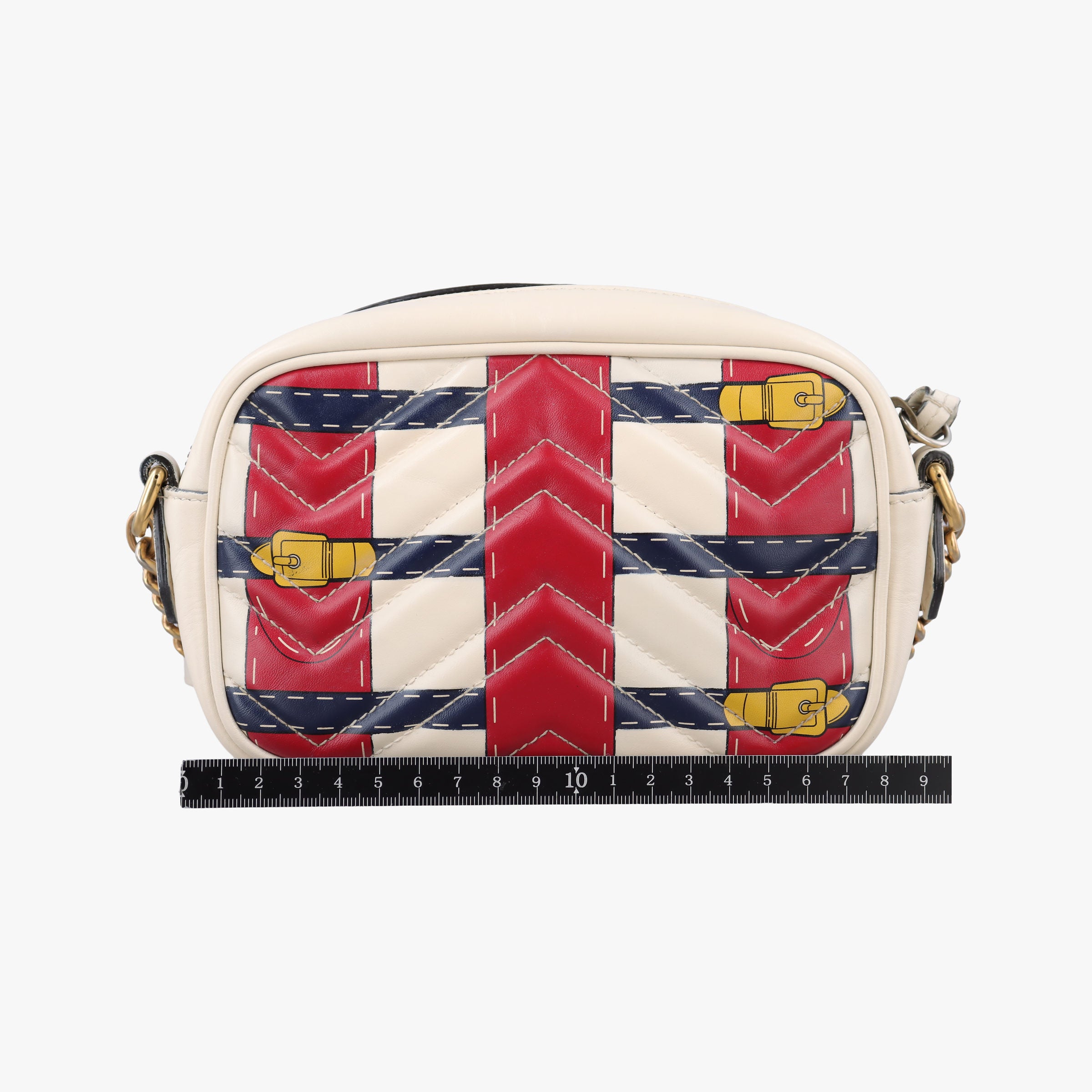 GG Marmont White × MultiColor Leather 448065 A022012344GGマーモント ホワイト × マルチカラー レザー 448065 A022012344