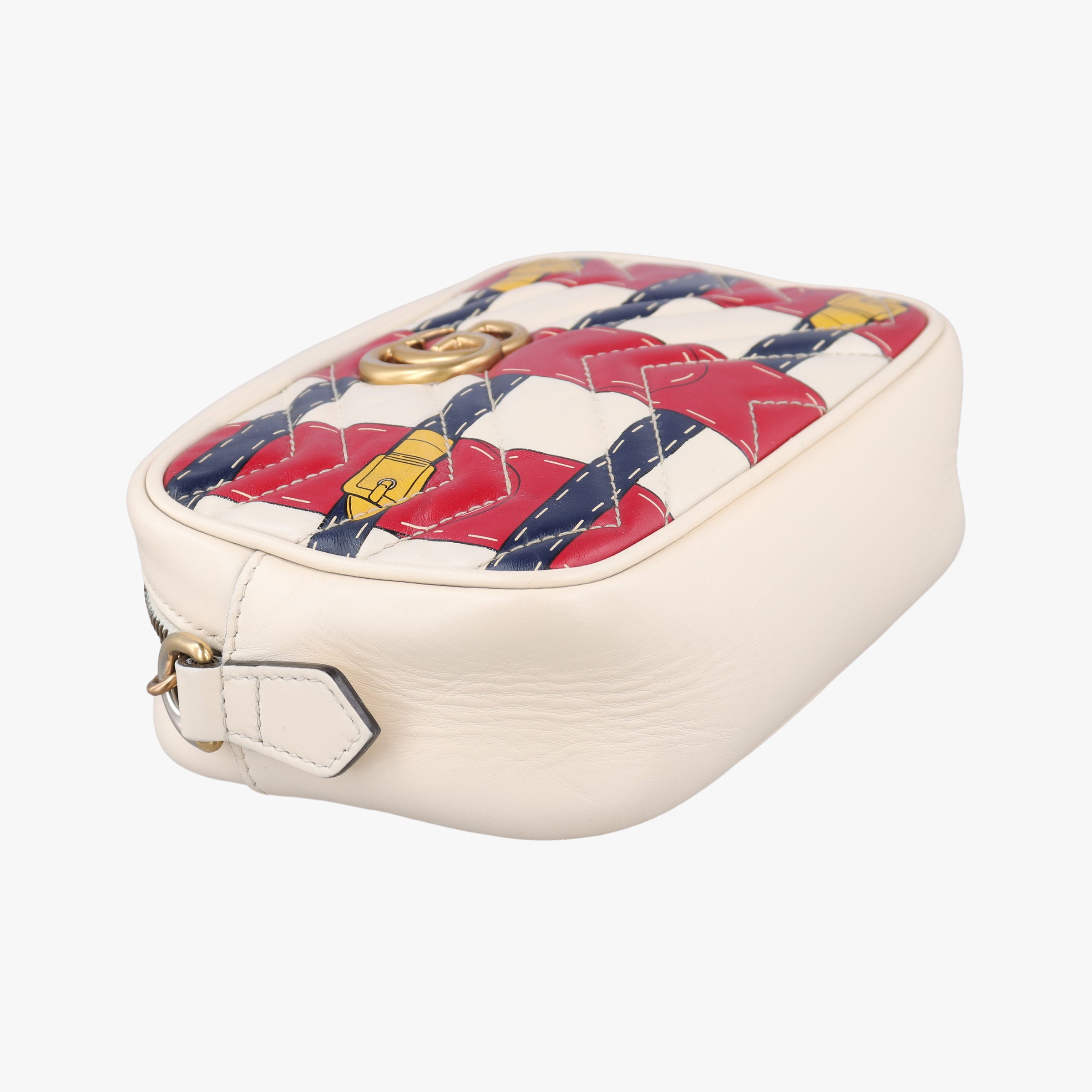 GG Marmont White × MultiColor Leather 448065 A022012344GGマーモント ホワイト × マルチカラー レザー 448065 A022012344