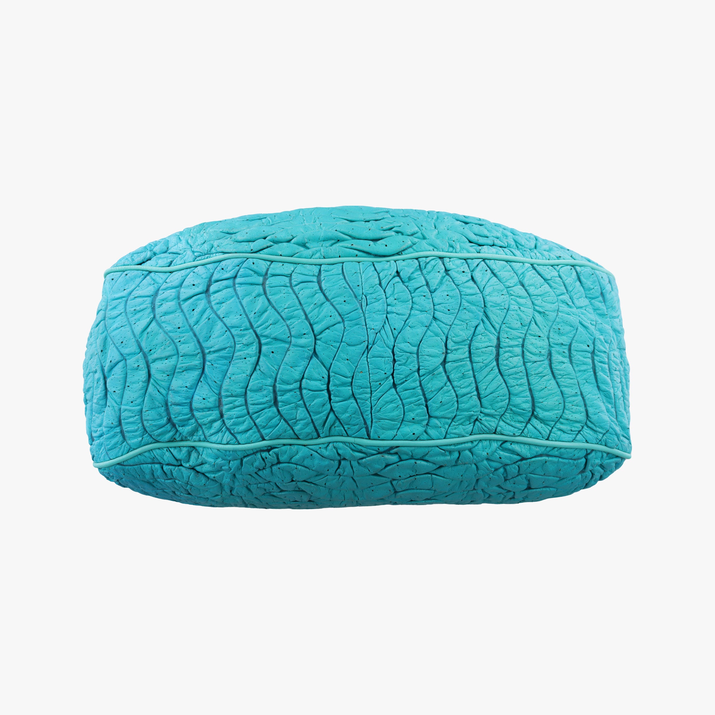 Wavy Ruched Hobo Blue Lambskin ウェーブ シャーリング ホーボー ブルー ラムレザー