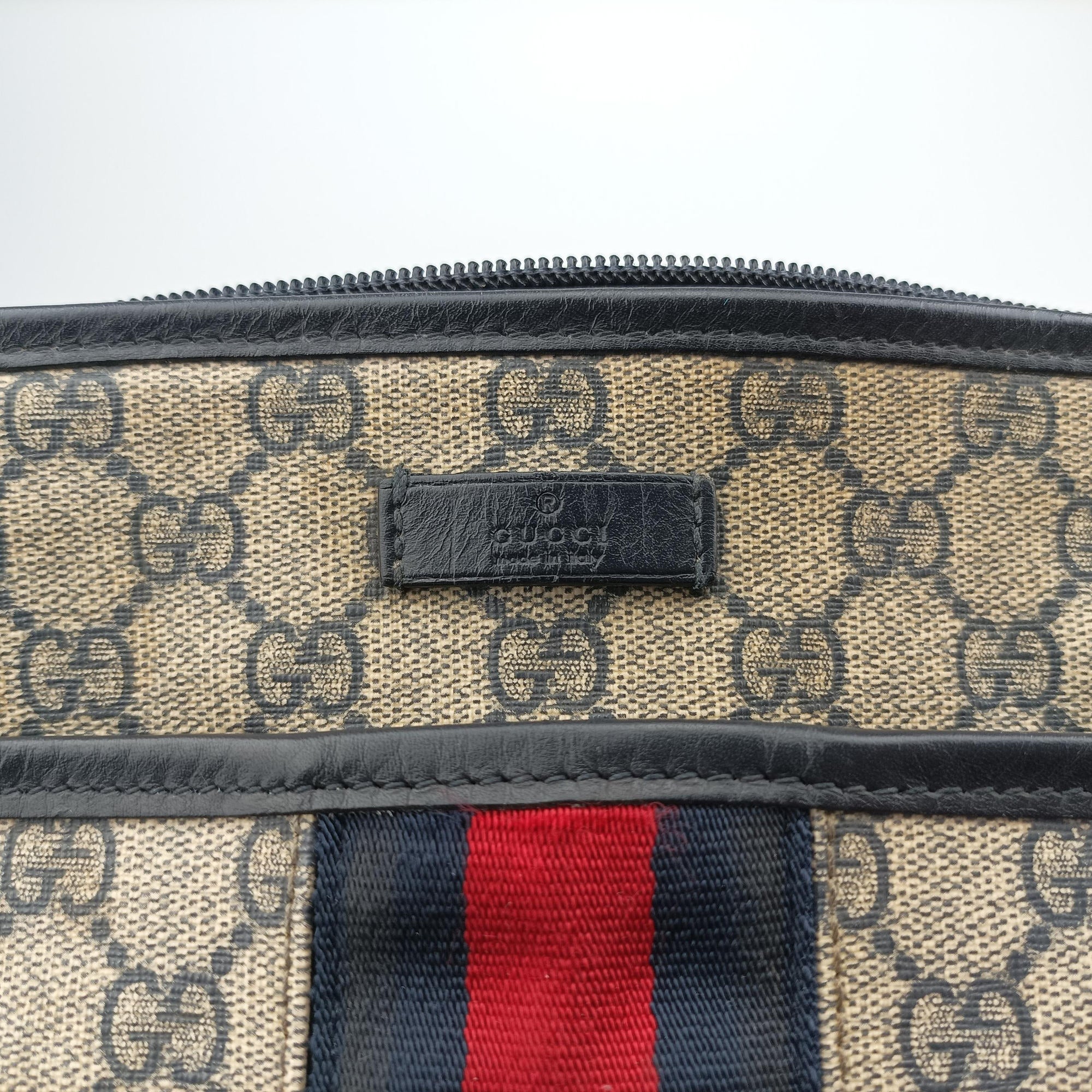 GG Supreme Messenger Brown PVC coated canvas×Leather 388926 C017983436GGスプリーム メッセンジャー ベージュ×ネイビー PVCコーティングキャンバス×レザー 388926 C017983436
