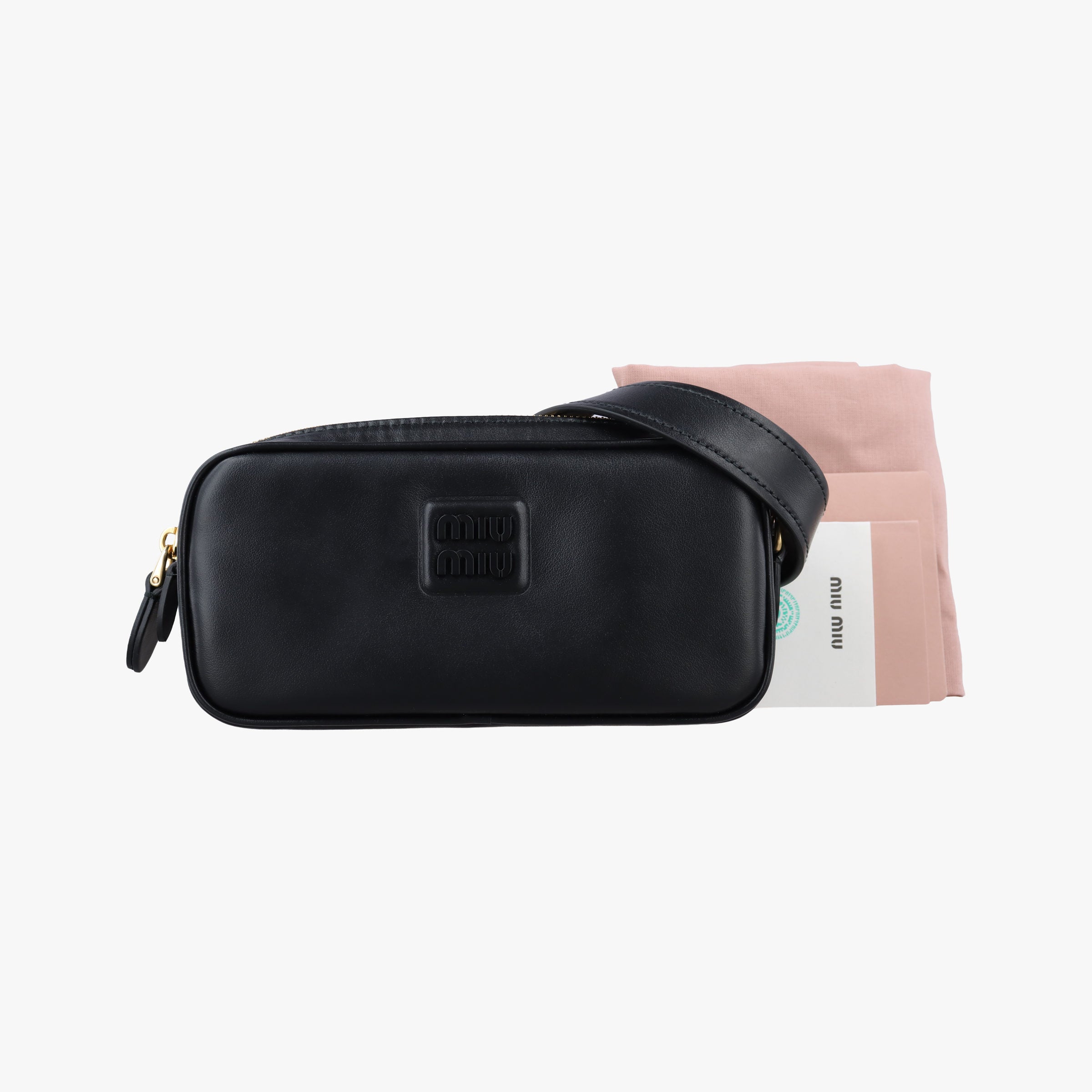 Logo belt Black leather DNP104ロゴベルト ブラック レザー DNP104