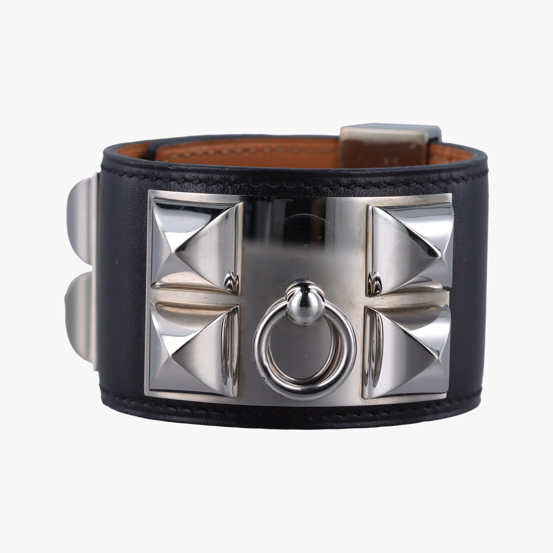 Collier de Chien Black×silver Leather×GP S □R S1コリエ ド シアン ブラック×シルバー レザー×GP S □R S1