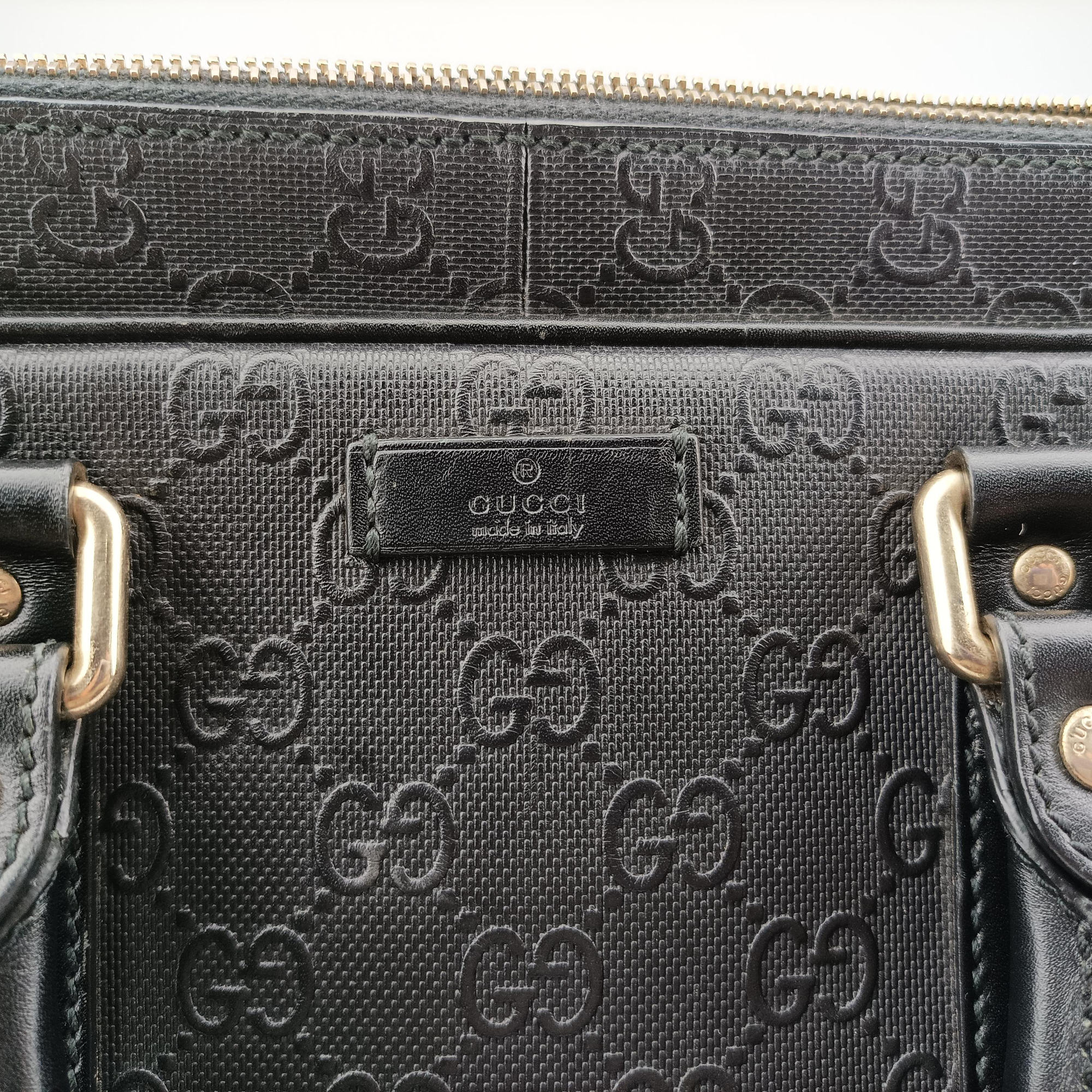 Guccissima Briefcase Black Leather 208463 F017516747グッチシマ ブリーフケース ブラック レザー 208463 F017516747