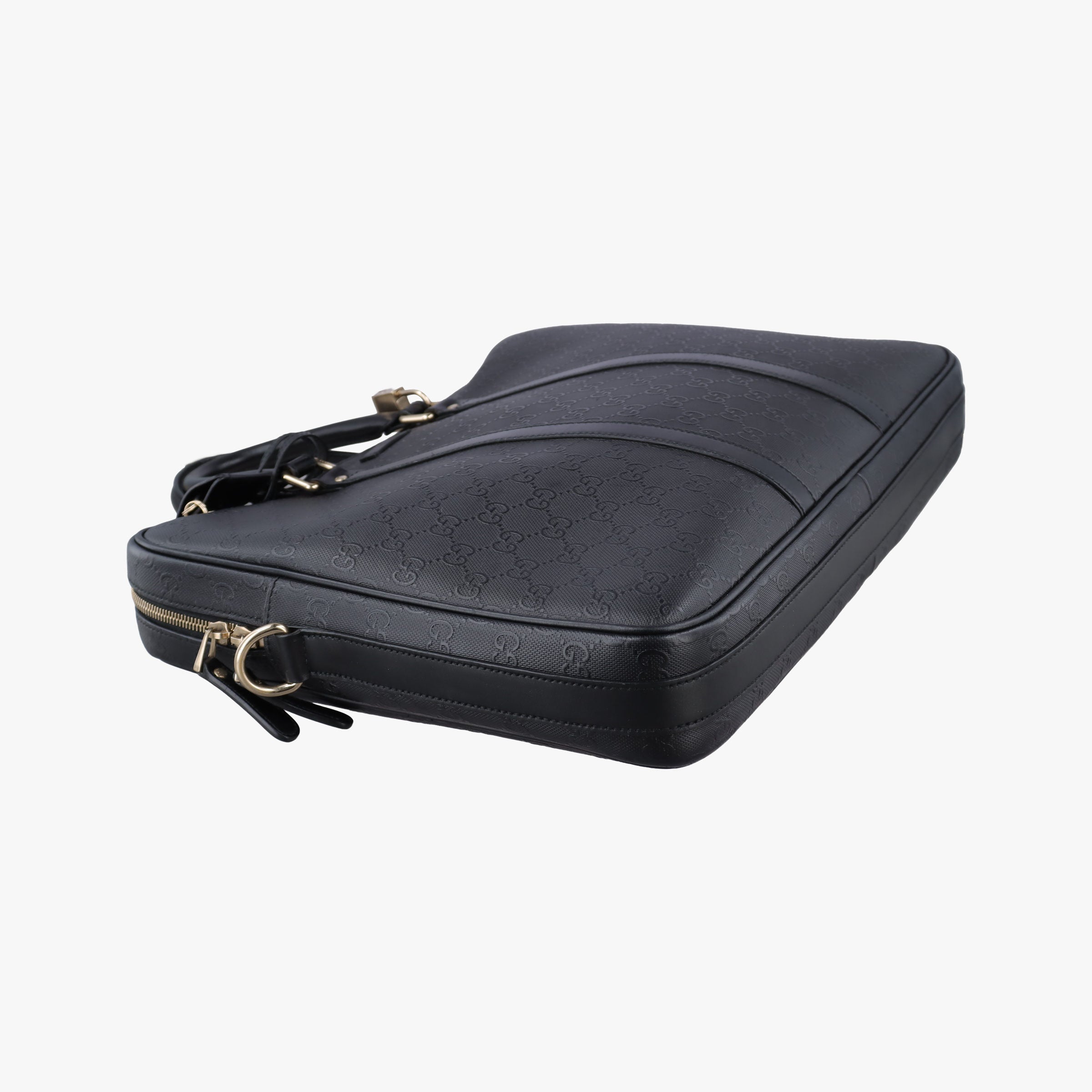 Guccissima Briefcase Black Leather 208463 F017516747グッチシマ ブリーフケース ブラック レザー 208463 F017516747