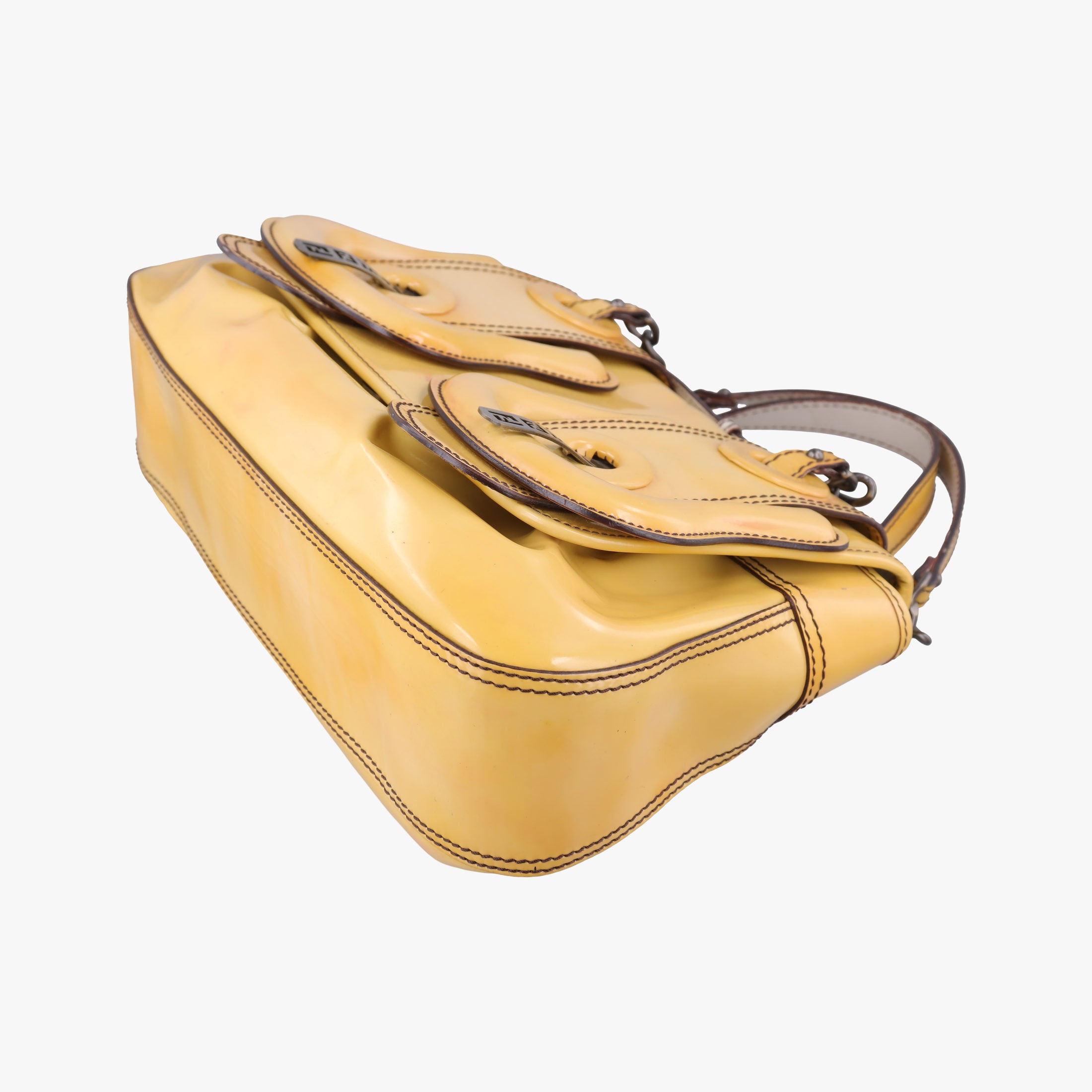 B Bag Yellow Patent Leather 8BN165 2415-8BN165-UNU-098Bバッグ イエロー レザー 8BN165 2415-8BN165-UNU-098