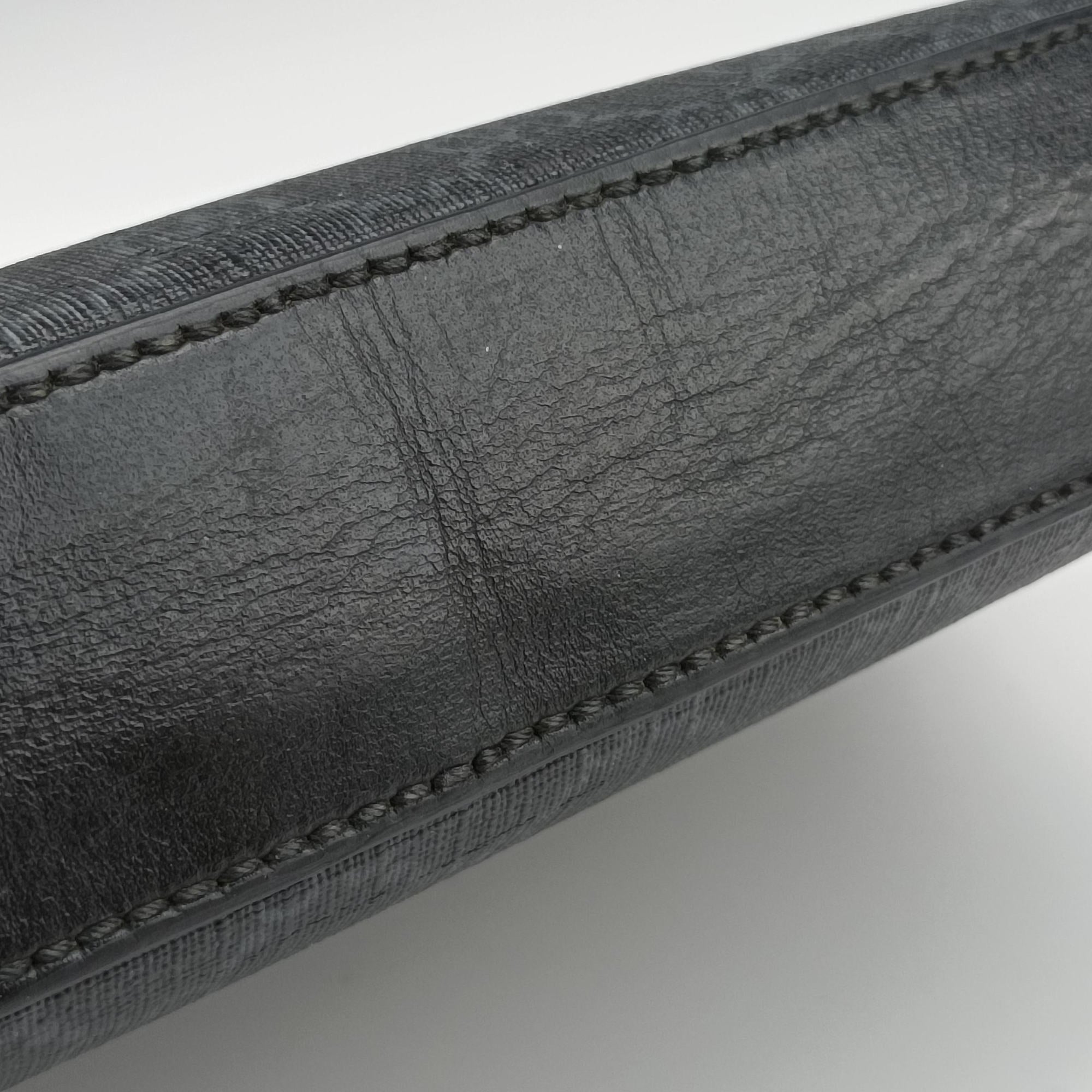 Interlocking G Messenger Black PVC coated canvas×Leather 703468 H037807826インターロッキングG ブラック PVCコーティングキャンバス×レザー 703468 H037807826