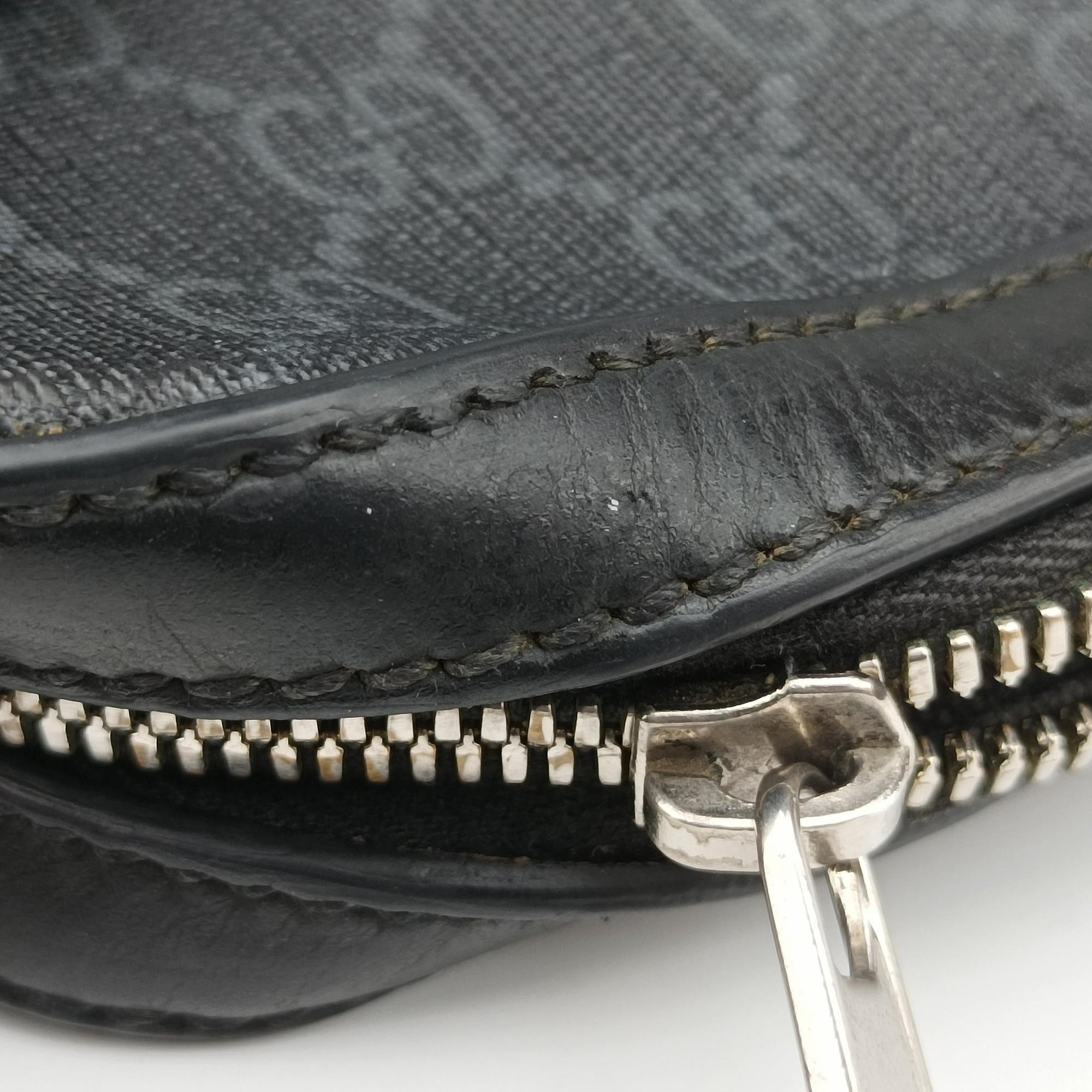 Interlocking G Messenger Black PVC coated canvas×Leather 703468 H037807826インターロッキングG ブラック PVCコーティングキャンバス×レザー 703468 H037807826