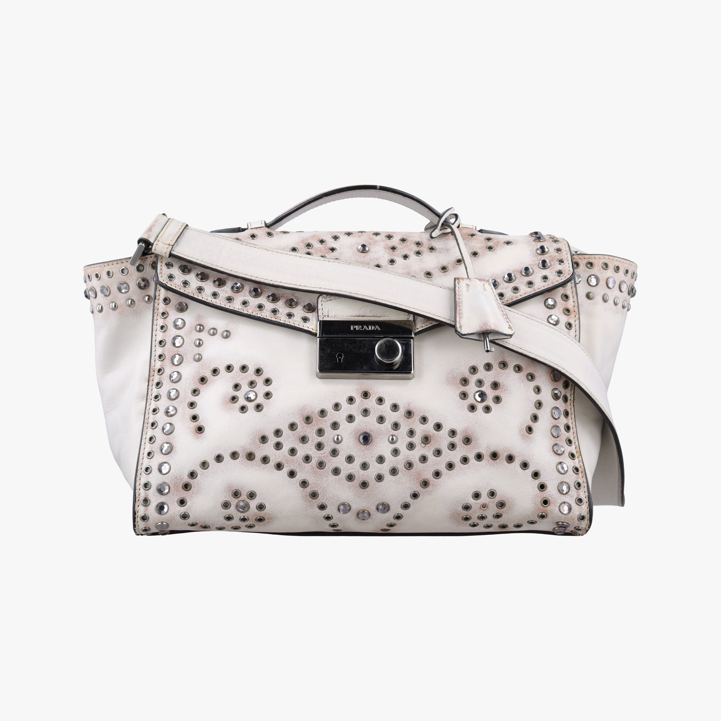 Vitello Vintage Studded Sound White Leather 110ヴィテッロ ヴィンテージ スタッデッド サウンド ホワイト レザー 110