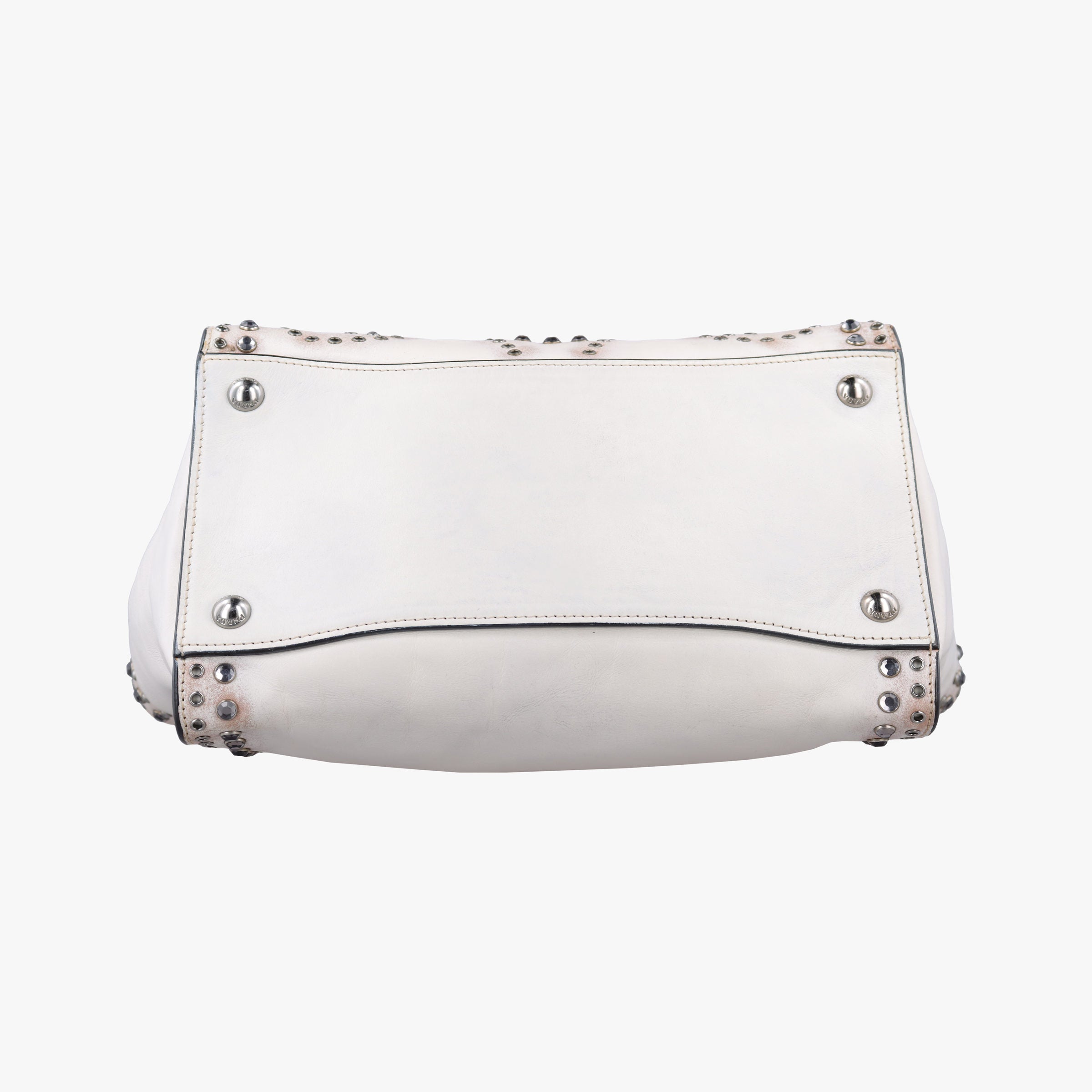 Vitello Vintage Studded Sound White Leather 110ヴィテッロ ヴィンテージ スタッデッド サウンド ホワイト レザー 110