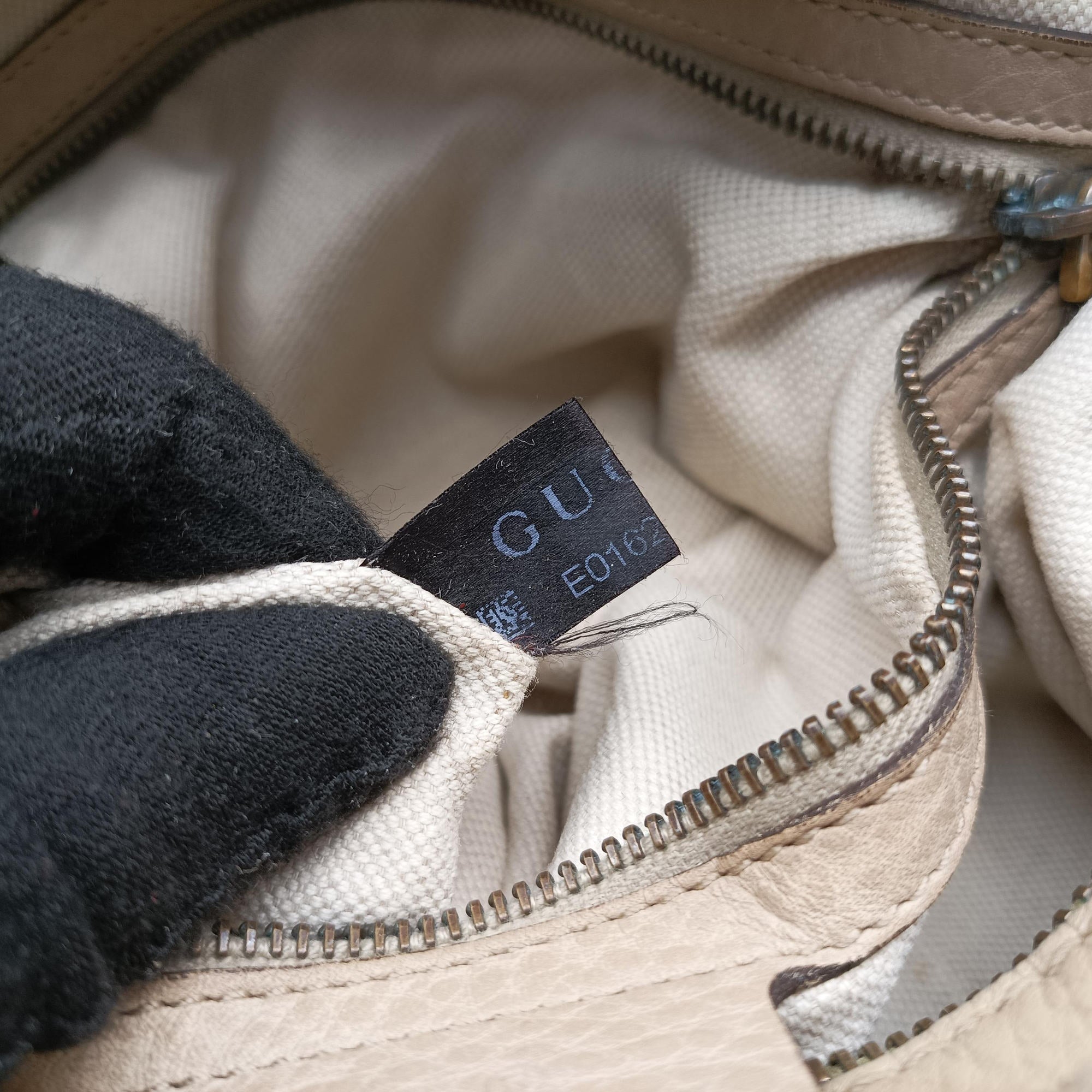 Miss GG Hobo beige×White canvas×leather 326514 E016216438ミス GG ホーボー ベージュ×ホワイト キャンバス×レザー 326514 E016216438