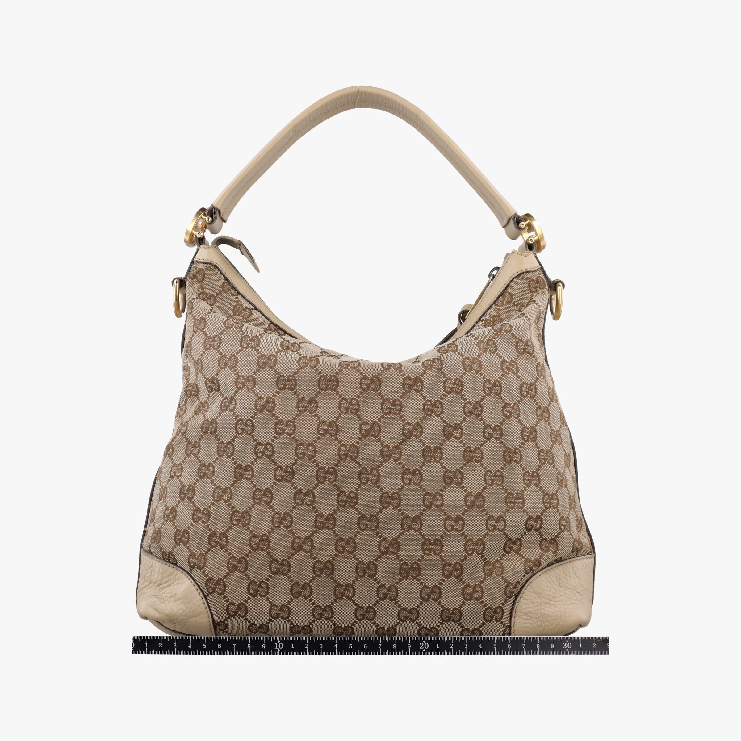 Miss GG Hobo beige×White canvas×leather 326514 E016216438ミス GG ホーボー ベージュ×ホワイト キャンバス×レザー 326514 E016216438