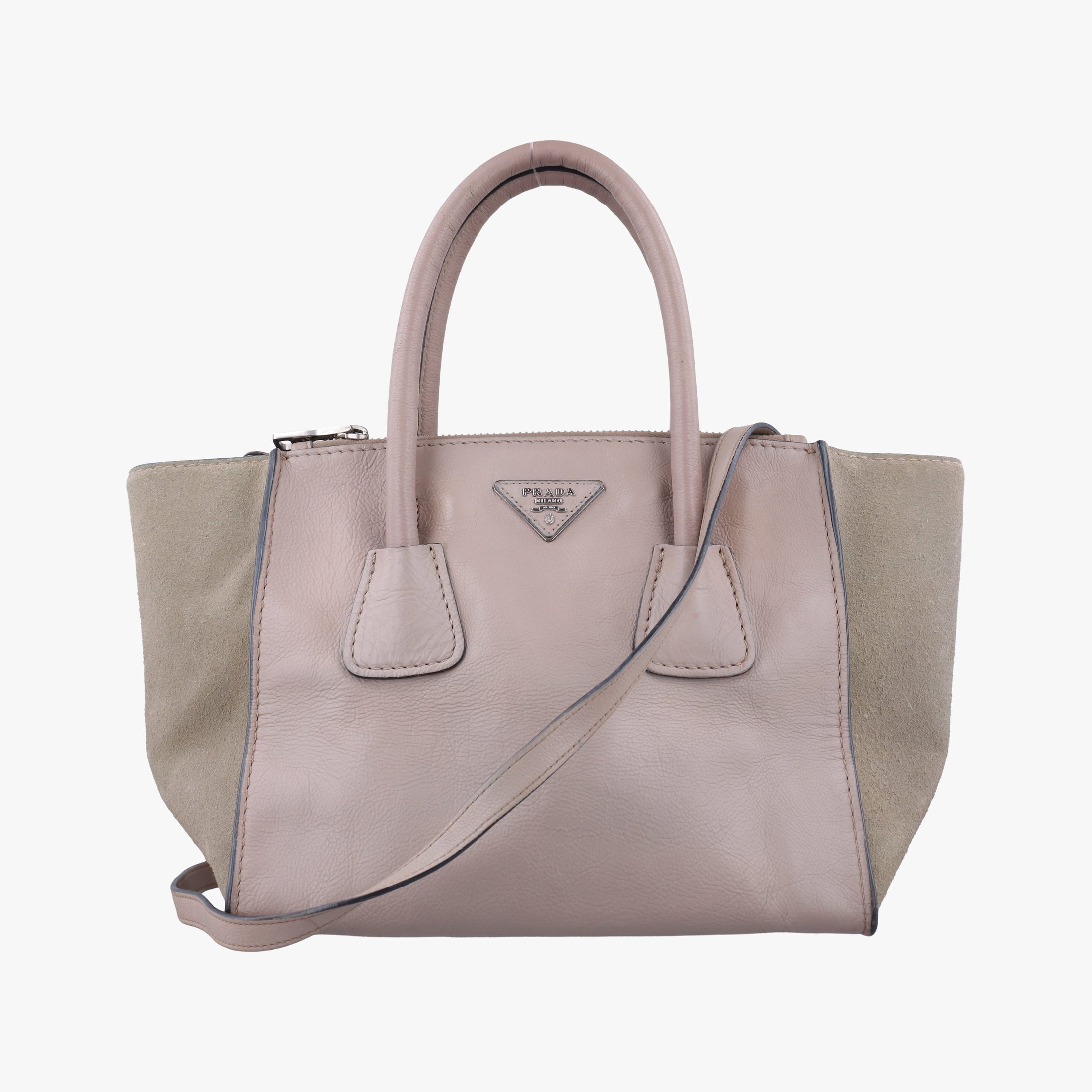 Glace Twin Pocket Tote Beige×Pink Suede × leather B2625M 231グレース ツインポケットトート ベージュ×ピンク スエード×レザー B2625M 231