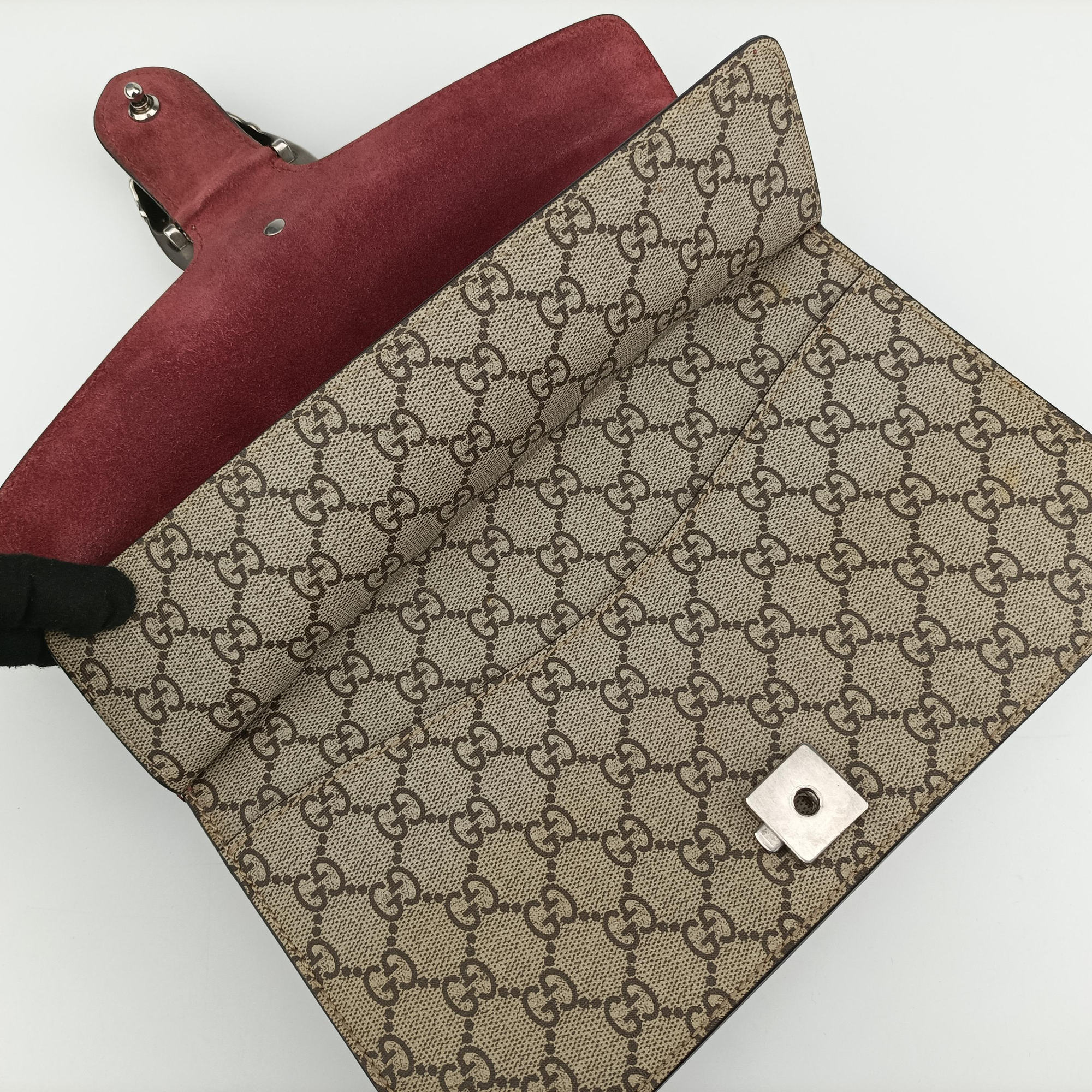 Dionysus beige×red×multicolor PVC coated canvas × suede 400249 H023059400ディオニュソス ベージュ×レッド×マルチカラー PVCコーティングキャンバス×スエード 400249 H023059400