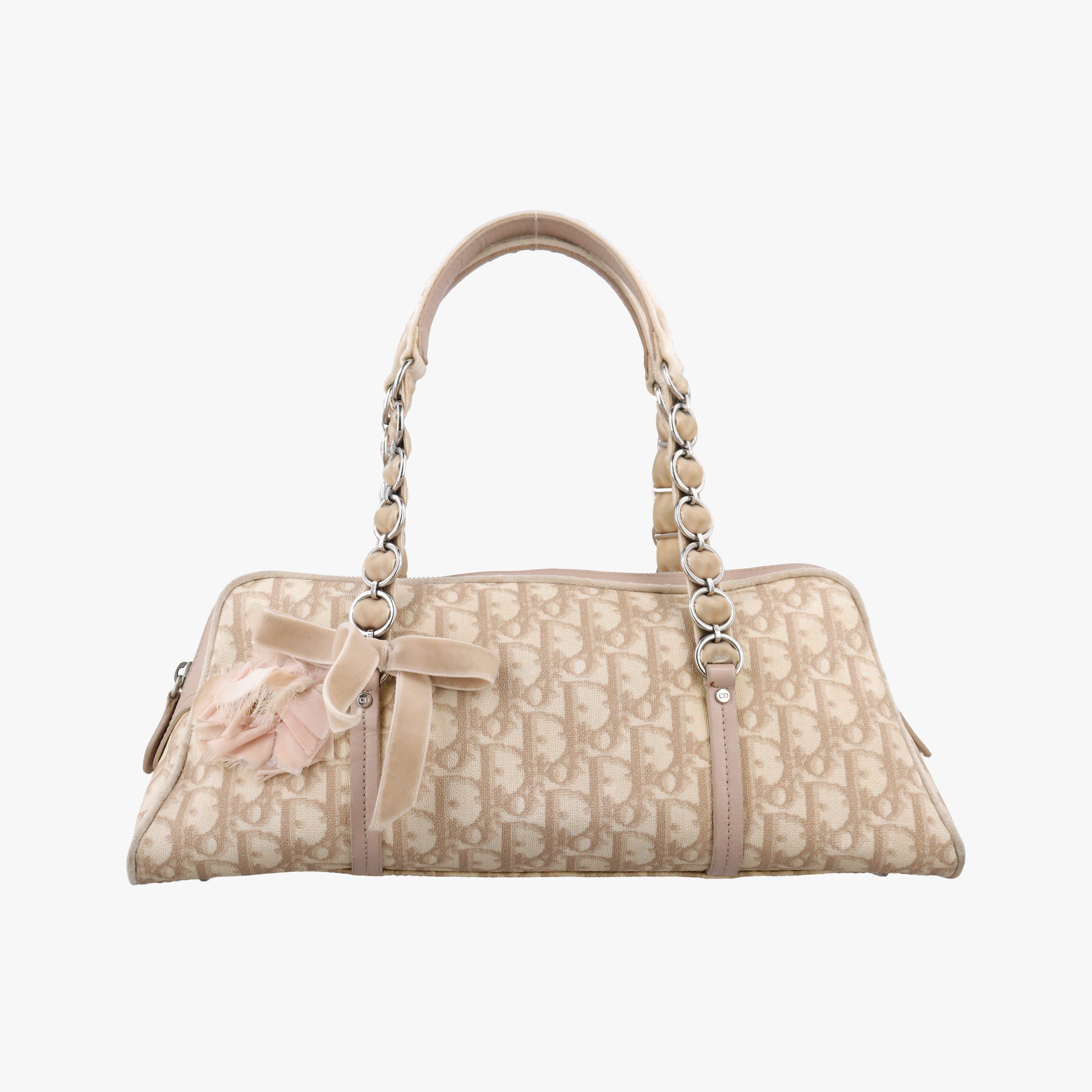 Romantic Trotter Beige x Pink PVC coated canvas x velour 03-BO-1025ロマンティックトロッター ベージュ×ピンク PVCコーティングキャンバスxベロア 03-BO-1025