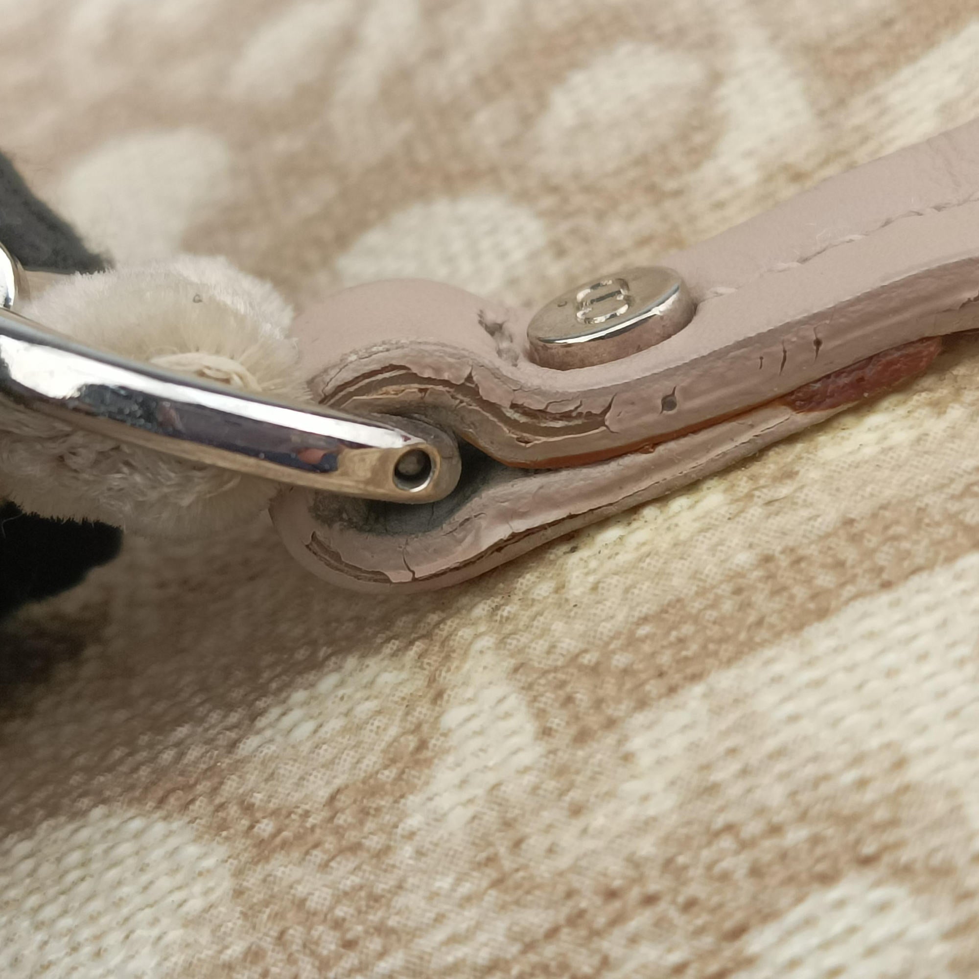 Romantic Trotter Beige x Pink PVC coated canvas x velour 03-BO-1025ロマンティックトロッター ベージュ×ピンク PVCコーティングキャンバスxベロア 03-BO-1025