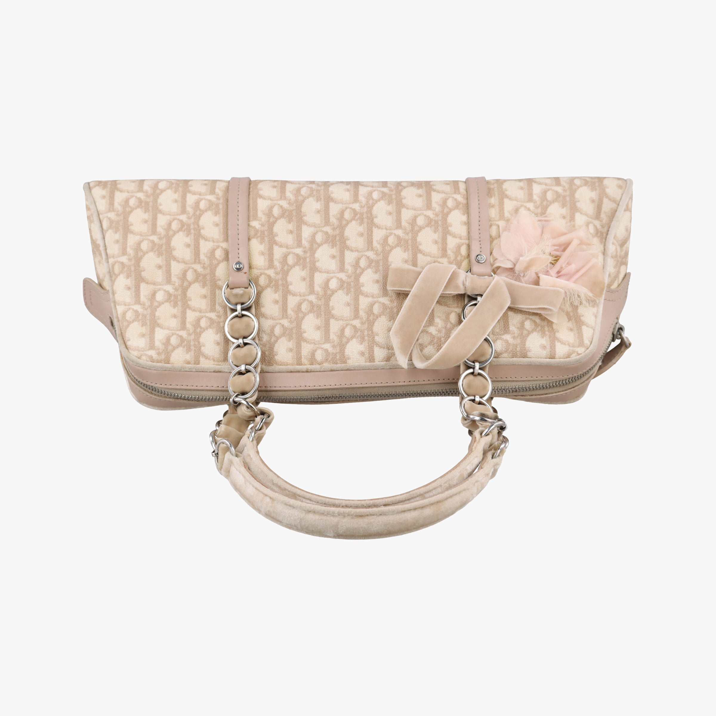 Romantic Trotter Beige x Pink PVC coated canvas x velour 03-BO-1025ロマンティックトロッター ベージュ×ピンク PVCコーティングキャンバスxベロア 03-BO-1025