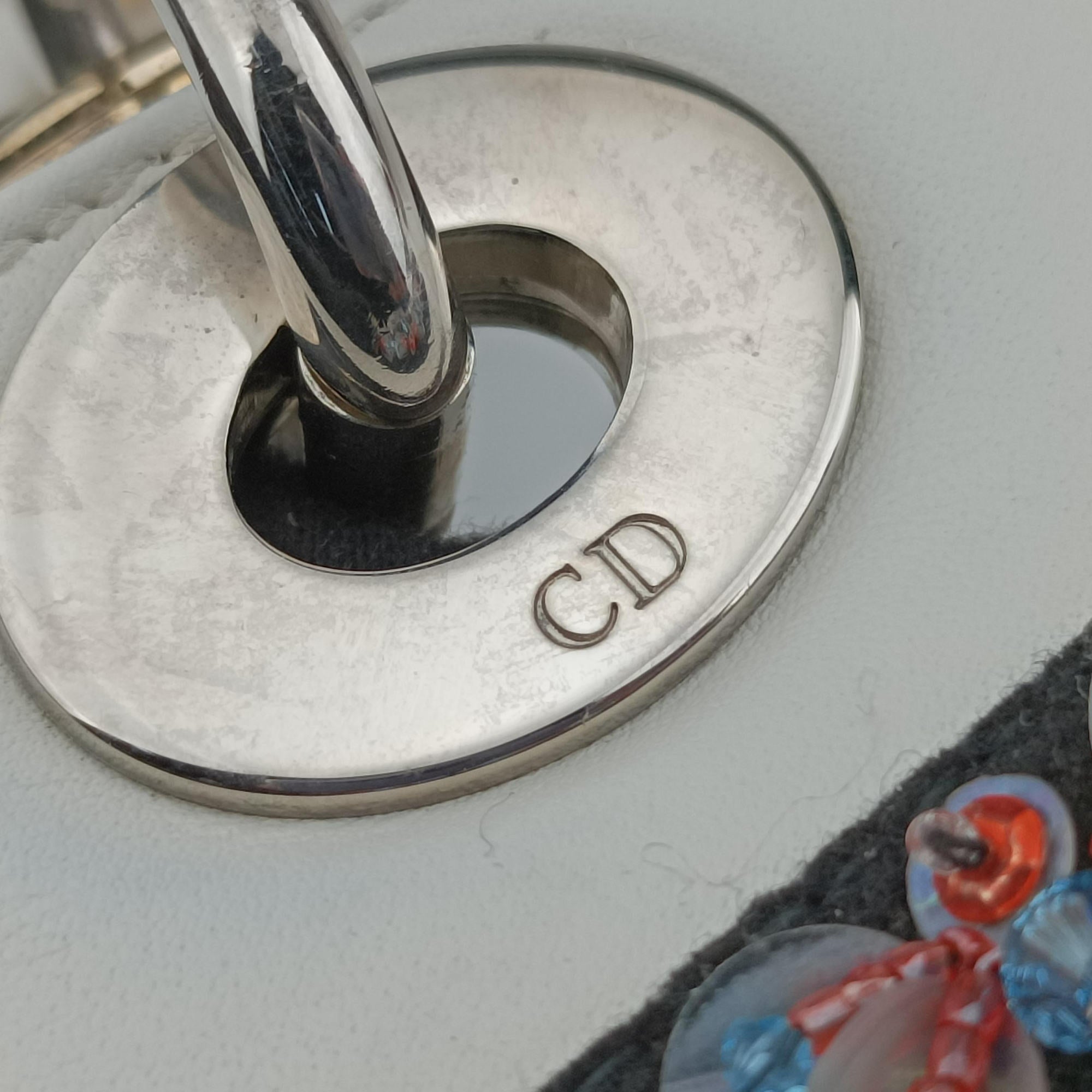 Lady Dior White×Multicolour Leather 17-BO-0114レディディオール ホワイト×マルチカラー レザー 17-BO-0114