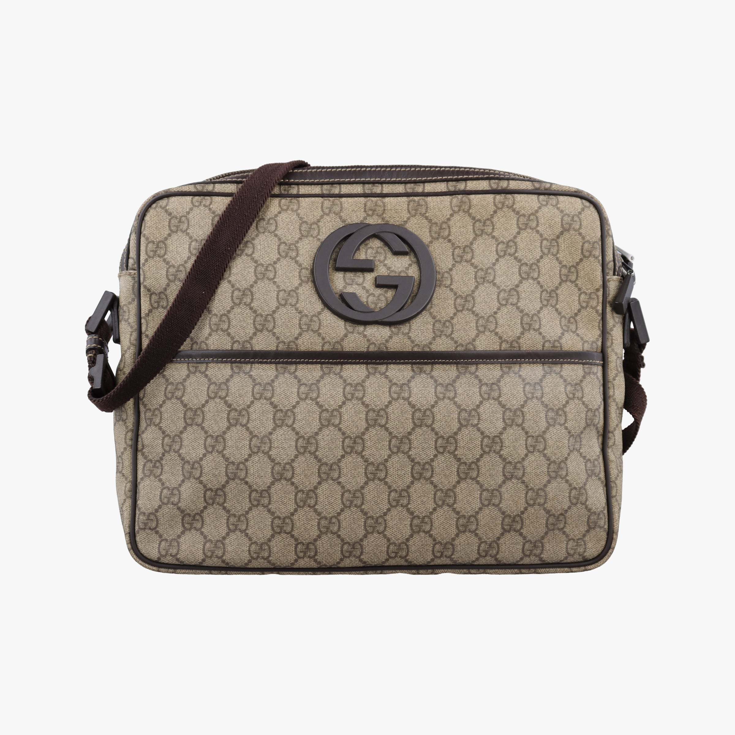 GG Supreme MESSENGER Brown Leather×Canvas 201852 E7611518GGスプリーム メッセンジャー ブラウン レザー×キャンバス 201852 E7611518