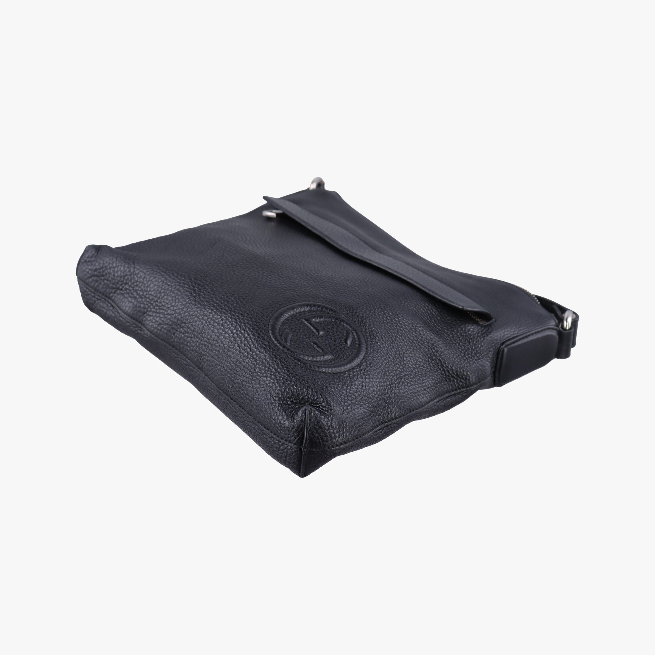 Interlocking G Logo Soho Messenger Black Leather 322059 E014137495インターロッキングG ソーホー メッセンジャー ブラック レザー 322059 E014137495