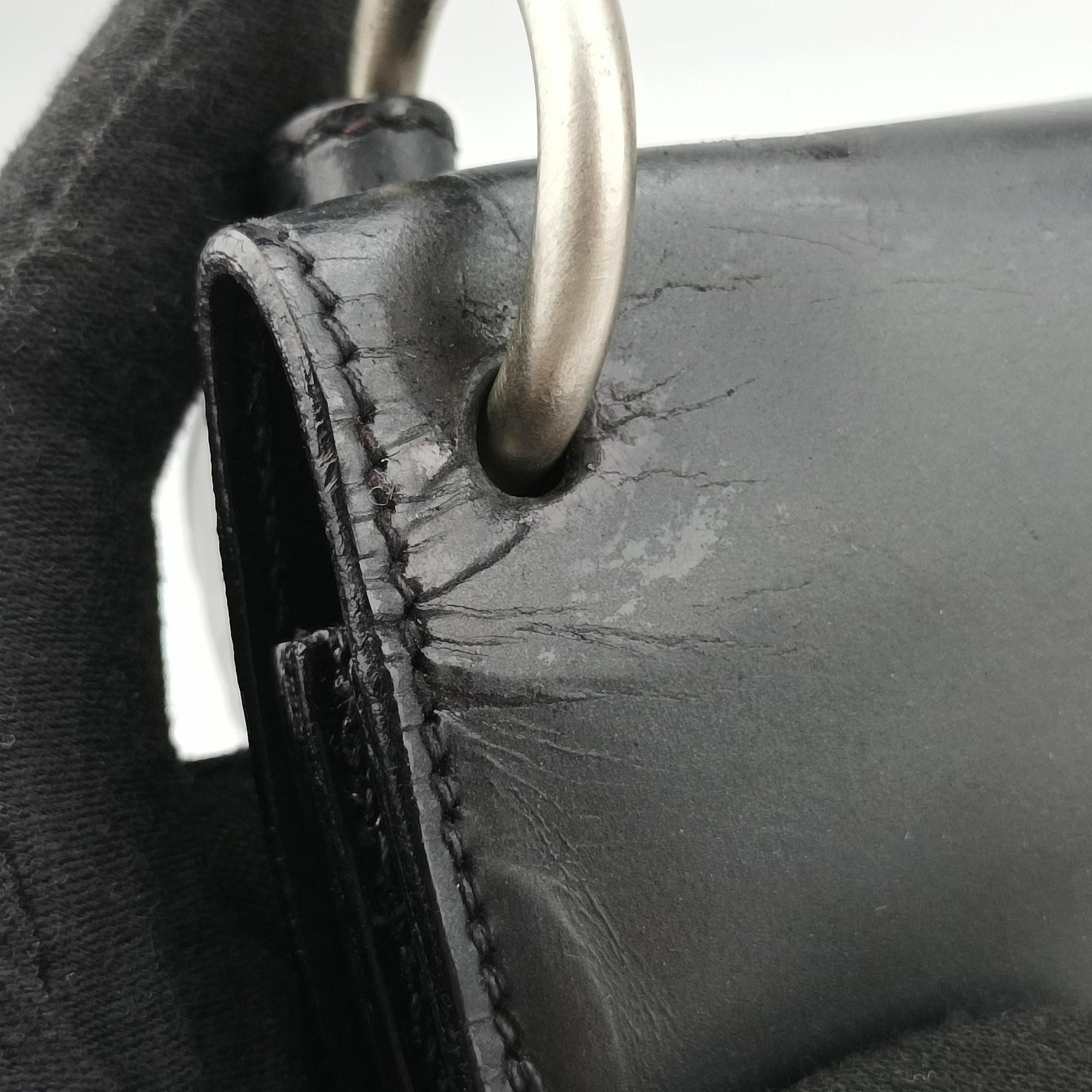 Half Moon Flap Black Leather B11231 145ハーフムーン フラップ ブラック レザー B11231 145