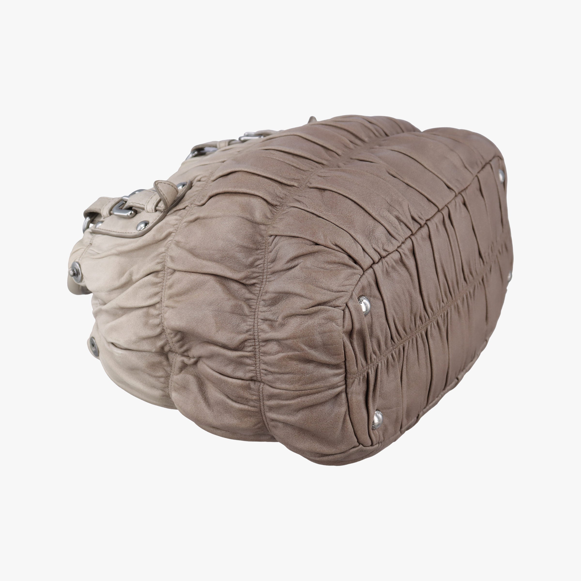 Gaufre Brown × Beige lambskin BN1702 105ギャザー ブラウン × ベージュ ラムスキン BN1702 105