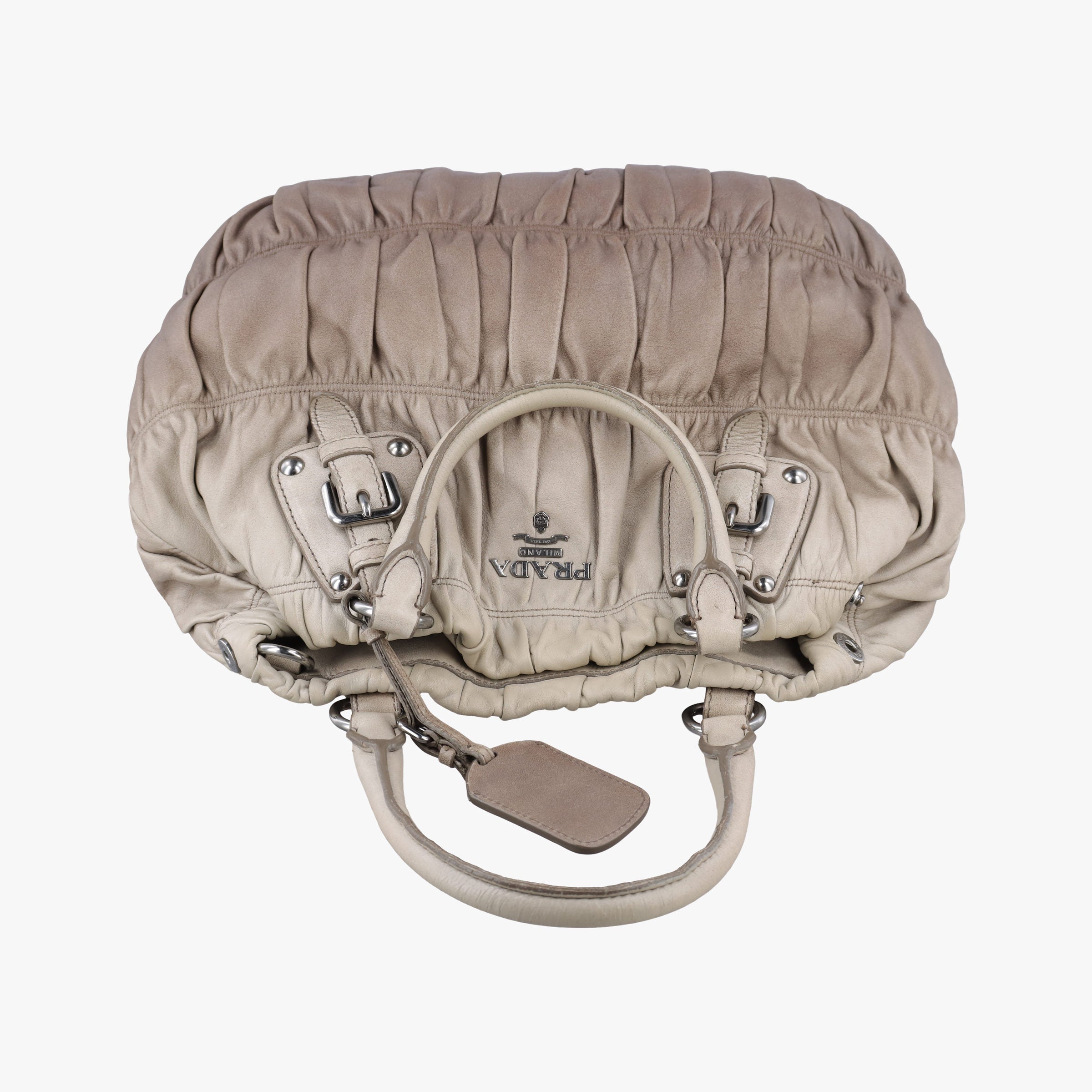 Gaufre Brown × Beige lambskin BN1702 105ギャザー ブラウン × ベージュ ラムスキン BN1702 105