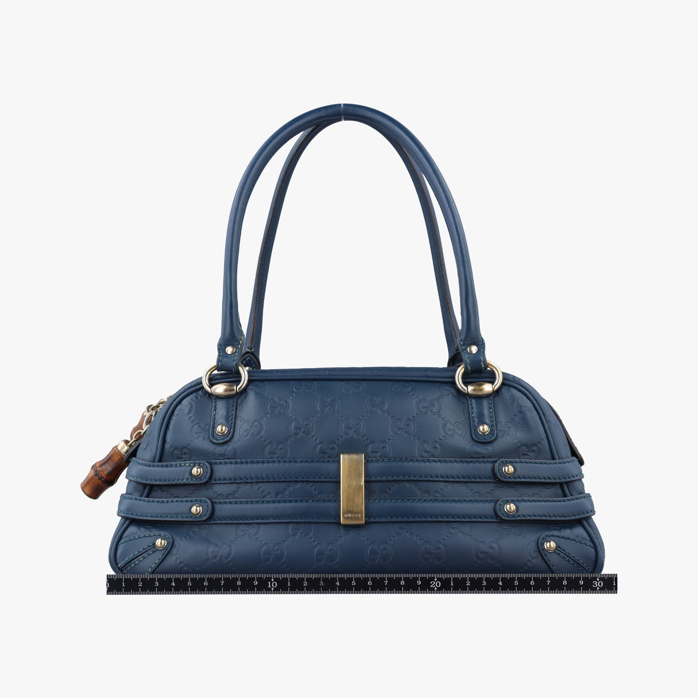 Horsebit Bamboo Wave Boston Blue Leather 159399 ホースビット バンブー ウェーブ ボストン ブルー レザー 159399