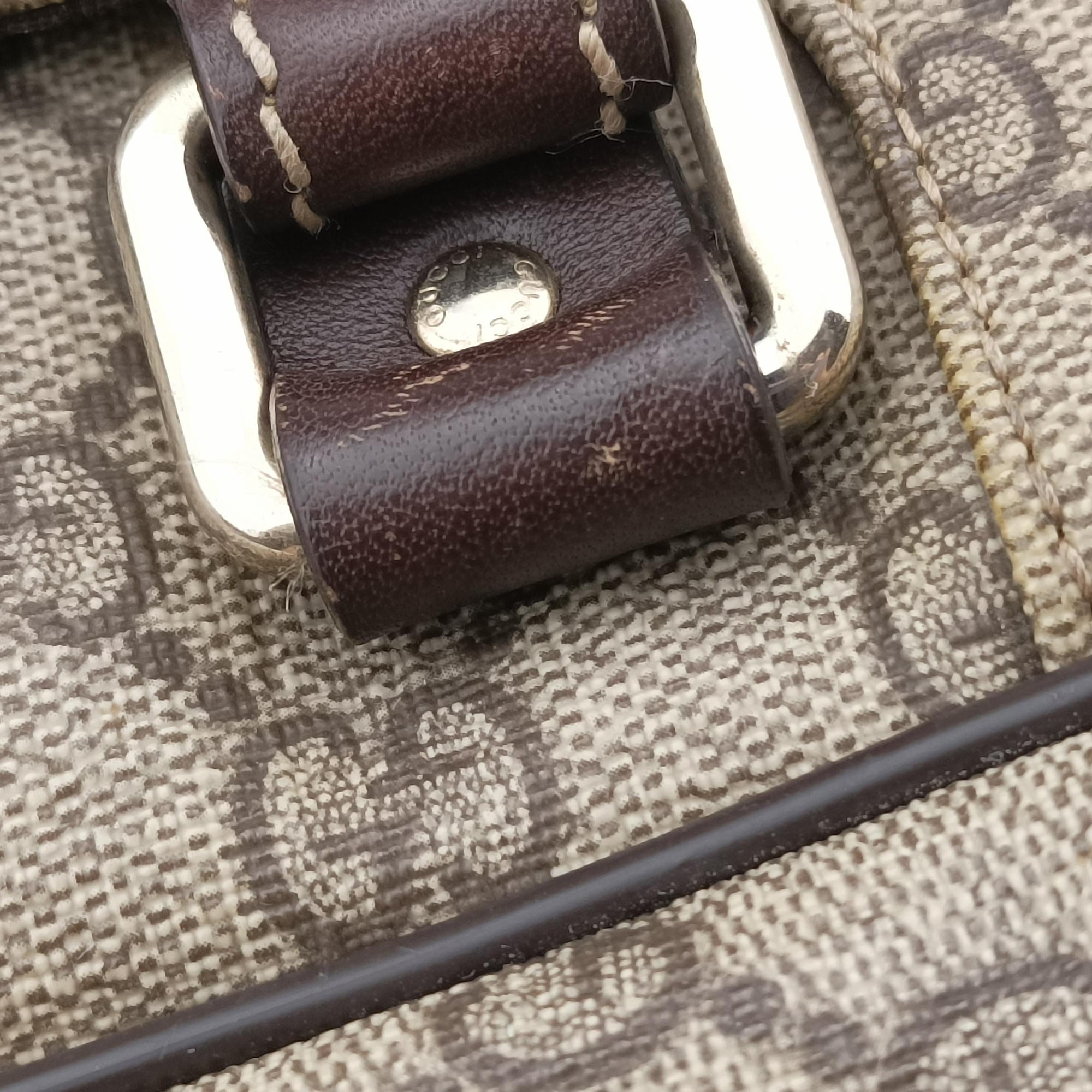 Business Brown × Beige PVC coated canvas 289892 F012525667ビジネス ブラウン × ベージュ PVCコーティングキャンバス 289892 F012525667