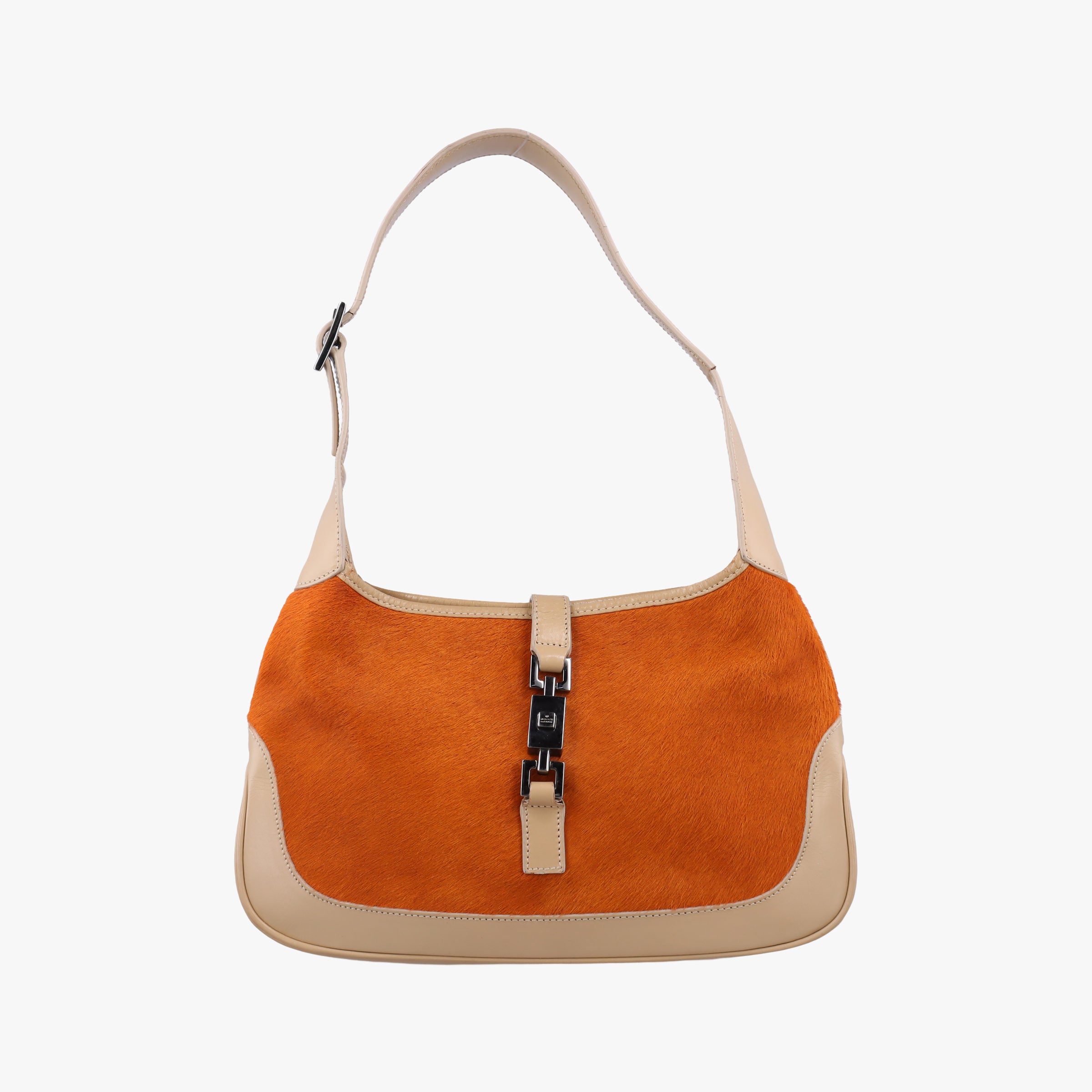 Jackie Orange × Beige ponyhair×Leather 001.37 ジャッキー オレンジ × ベージュ ハラコ×レザー 001.37