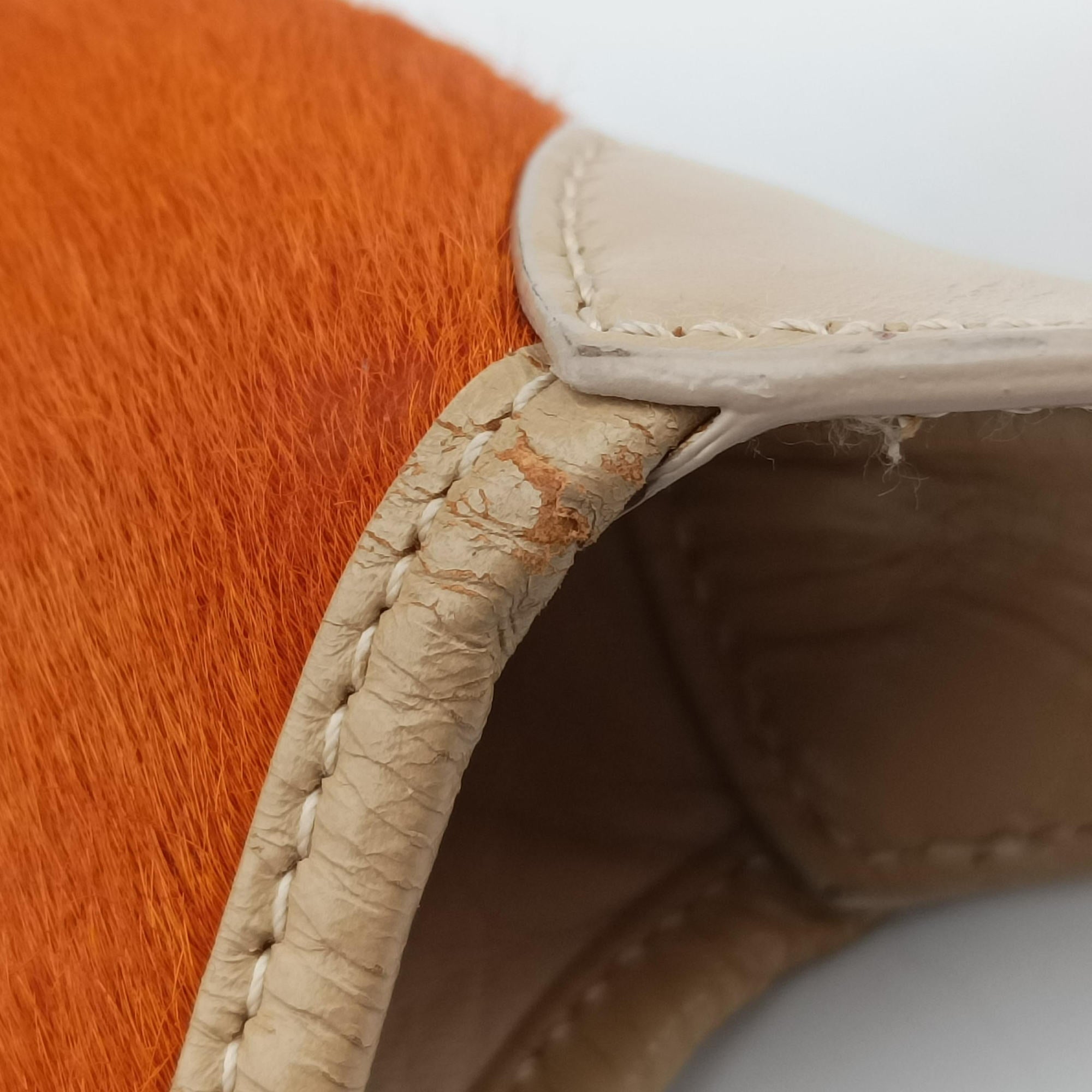 Jackie Orange × Beige ponyhair×Leather 001.37 ジャッキー オレンジ × ベージュ ハラコ×レザー 001.37