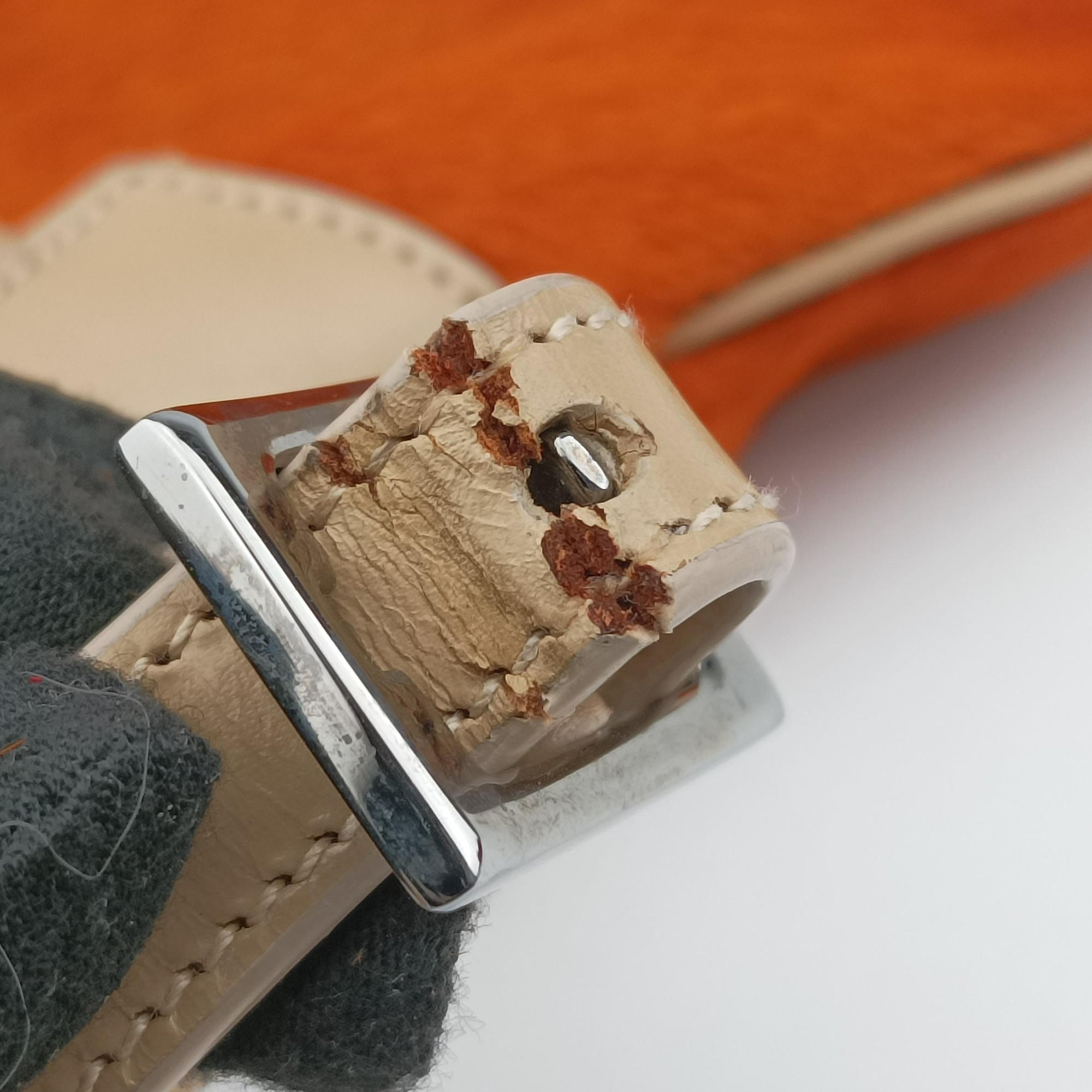 Jackie Orange × Beige ponyhair×Leather 001.37 ジャッキー オレンジ × ベージュ ハラコ×レザー 001.37